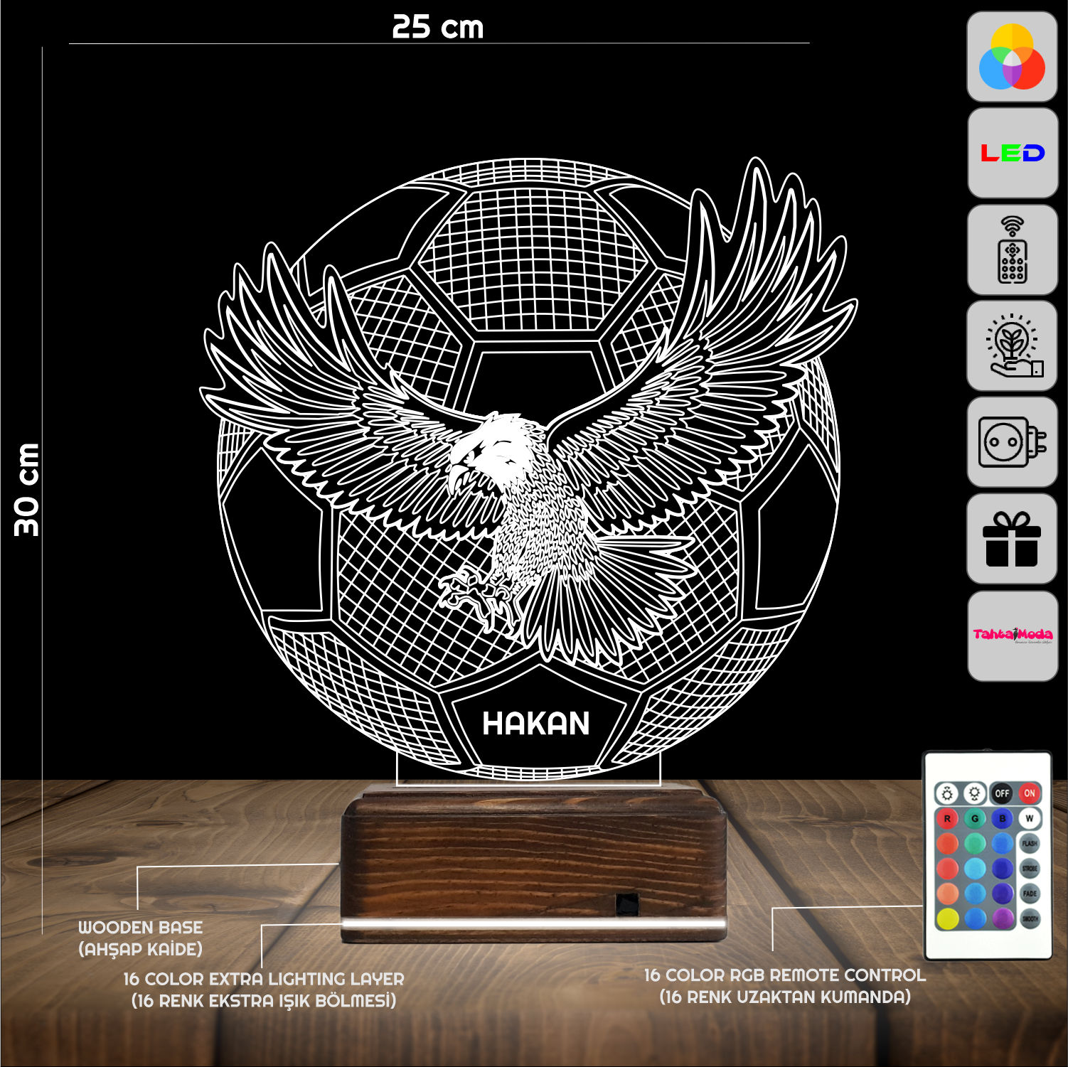 Орёл и Футбол — 3D LED Ночник | Подарок футболисту