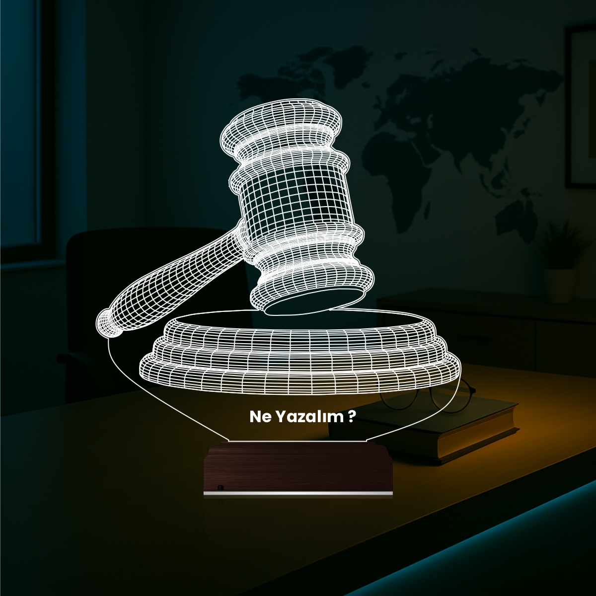 Судейский молоток — 3D LED Ночник | Подарок юристу