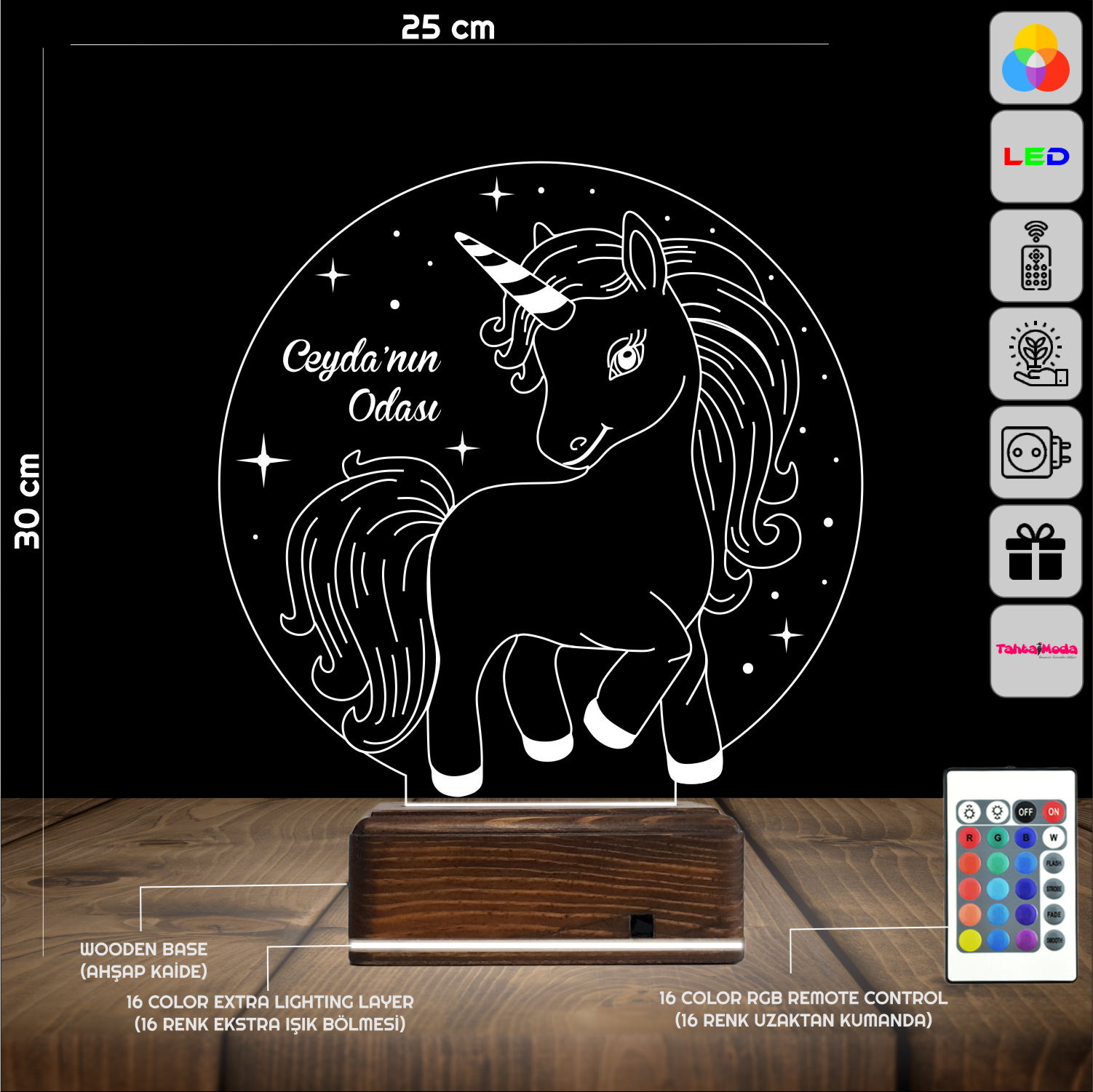 Единорог — 3D LED Ночник | Подарок девочке для детской комнаты