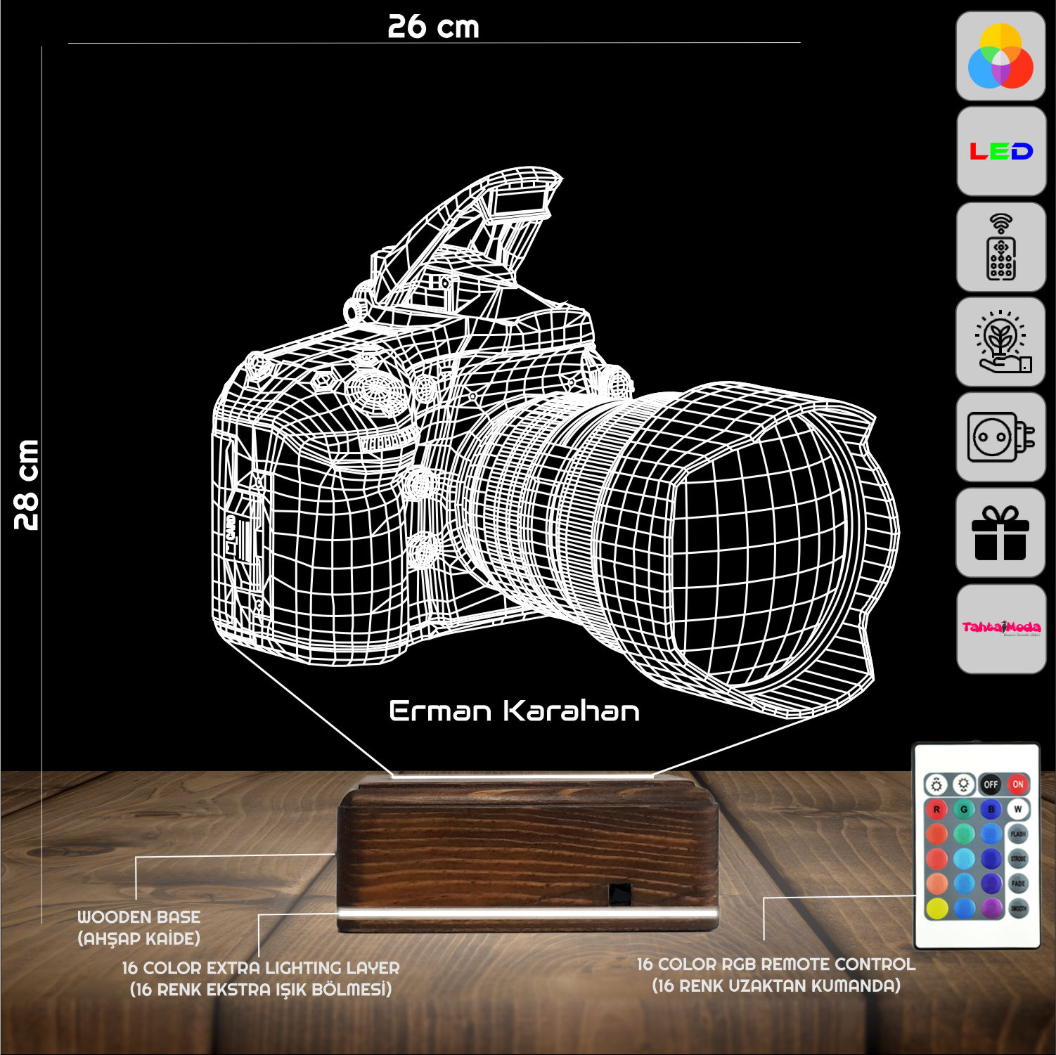 Фотоаппарат — 3D LED Ночник | Подарок фотографу