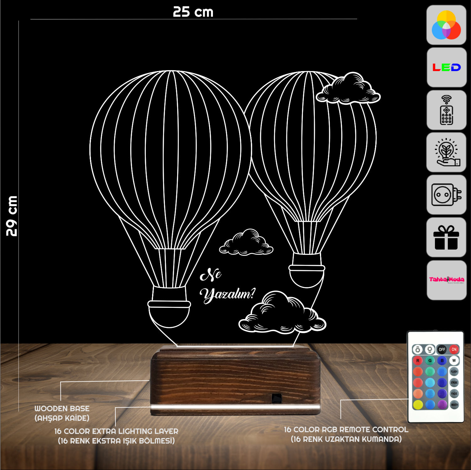 Воздушные шары 3D Ночник с именем