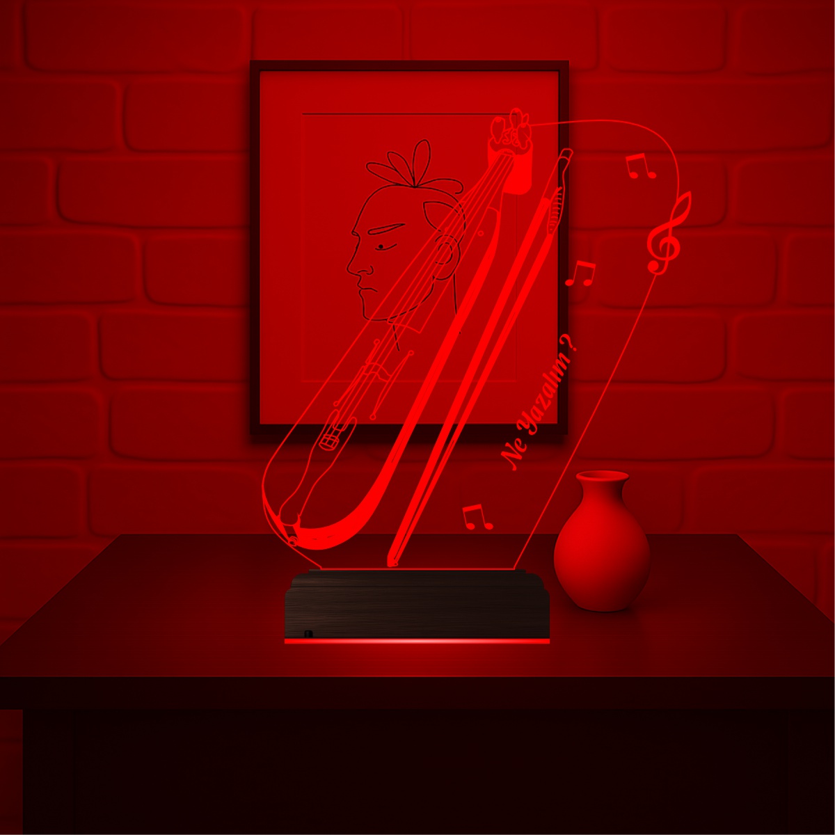Кемане и Музыка — 3D LED Ночник | Подарок музыканту