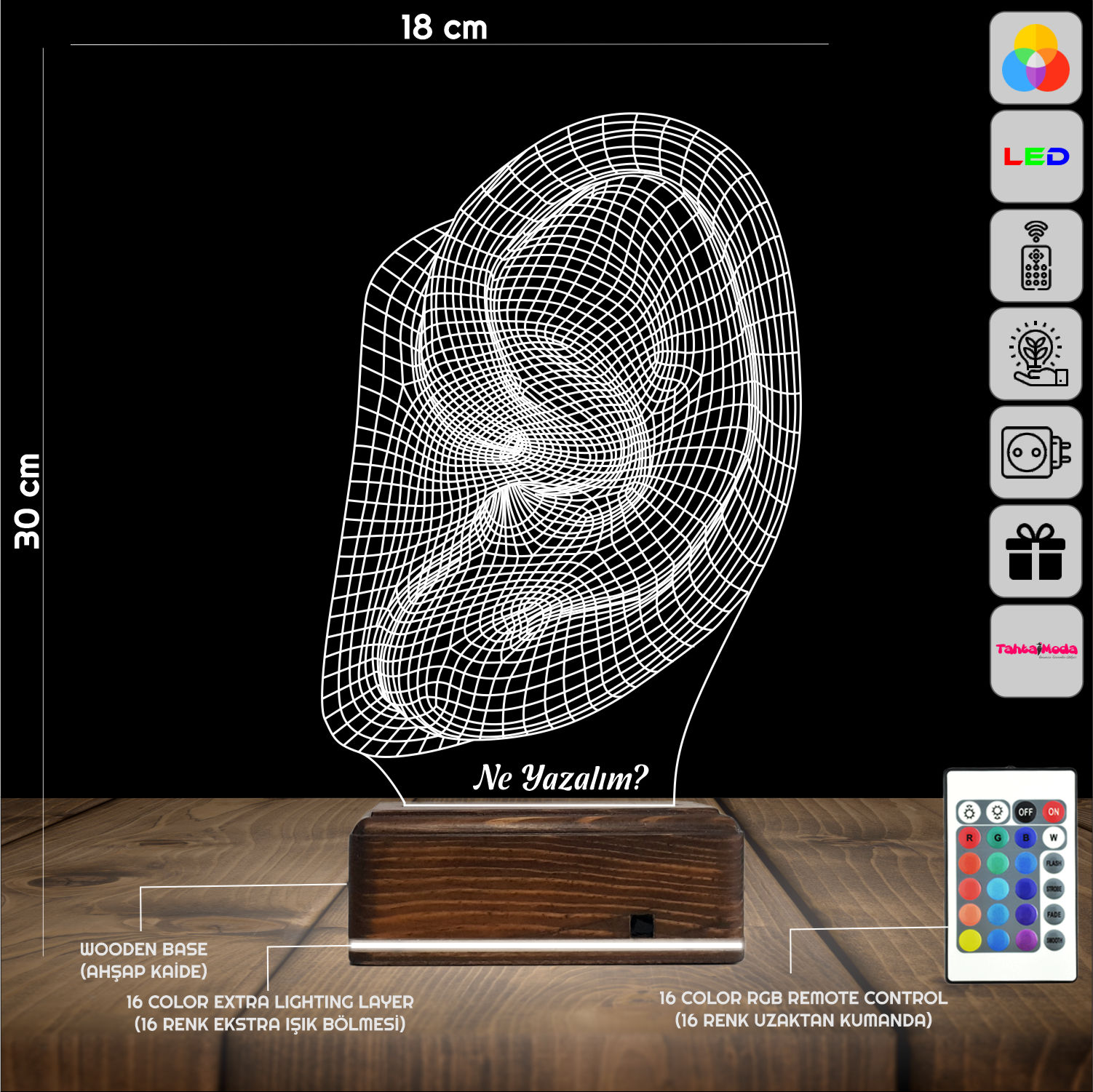 Ухо — 3D LED Ночник | Подарок врачу-отоларингологу