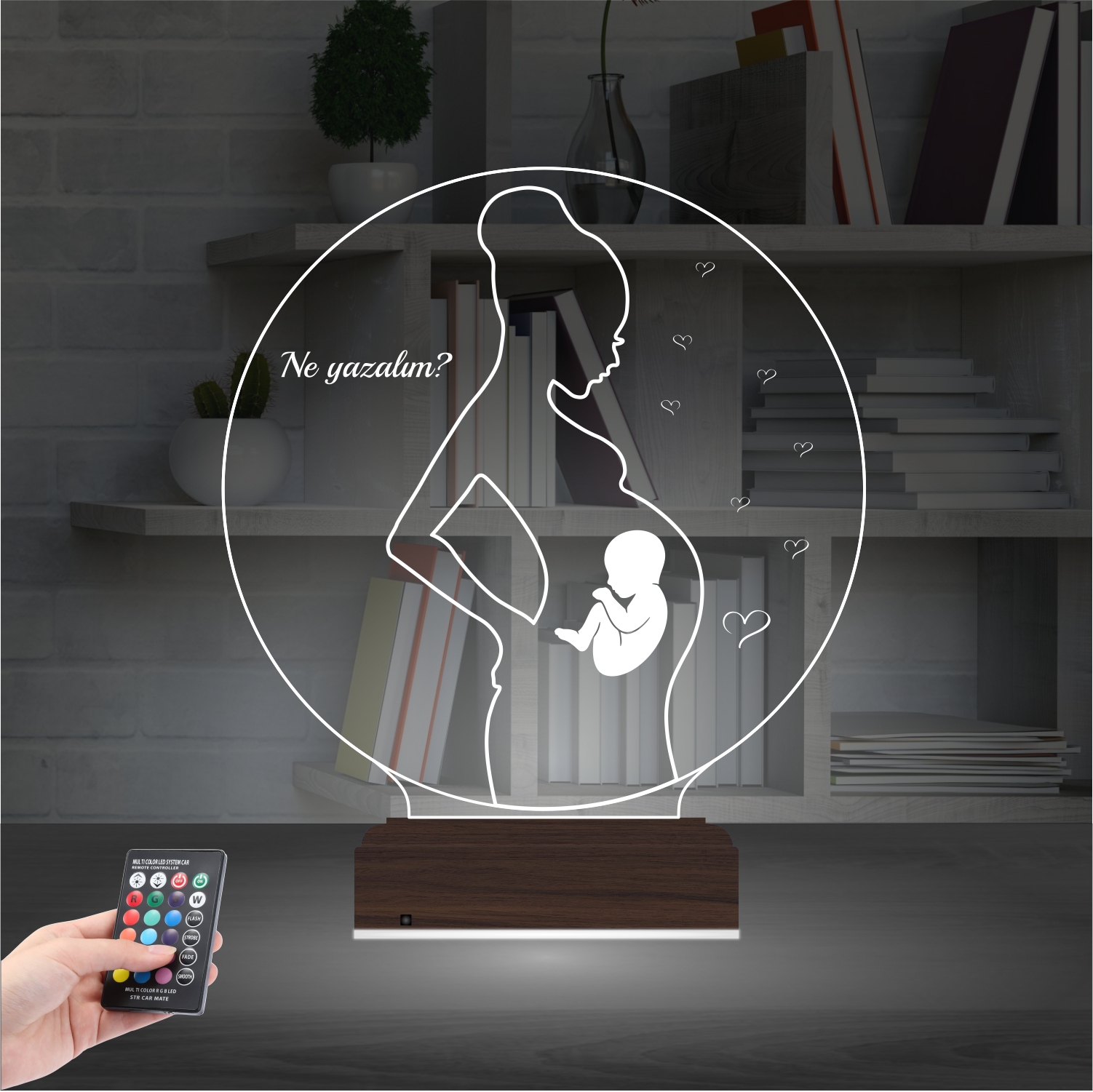 Беременная Мама 3D Ночник с Гравировкой