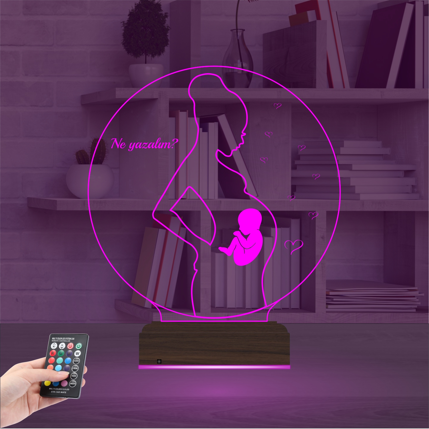 Именной подарок: 3d светильник "Ожидание чуда" (Для будущих мам) 3