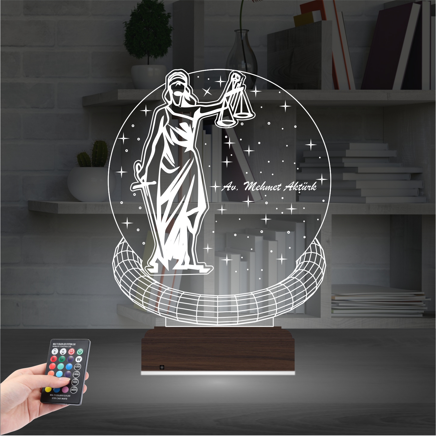 Фемида — 3D LED Ночник | Подарок юристу и адвокату