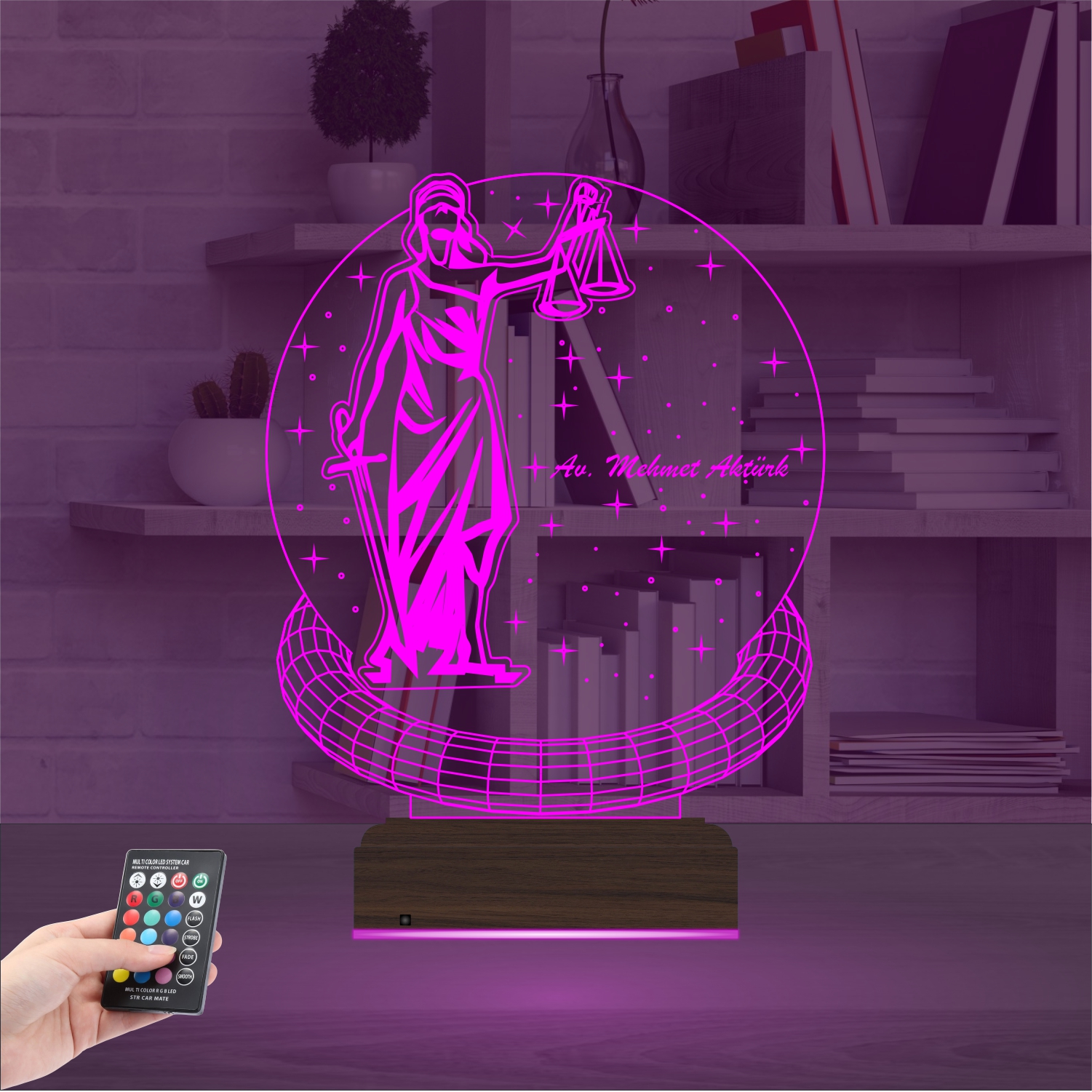 Именной подарок: 3d светильник "Фемида — Богиня правосудия" 3