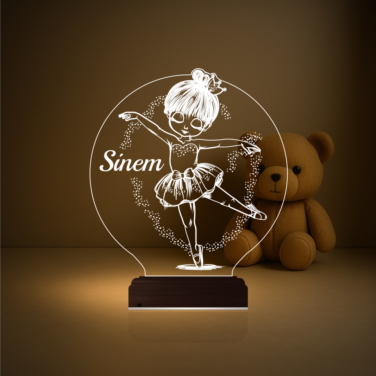 Именной подарок: 3d светильник "Маленькая балерина" 6