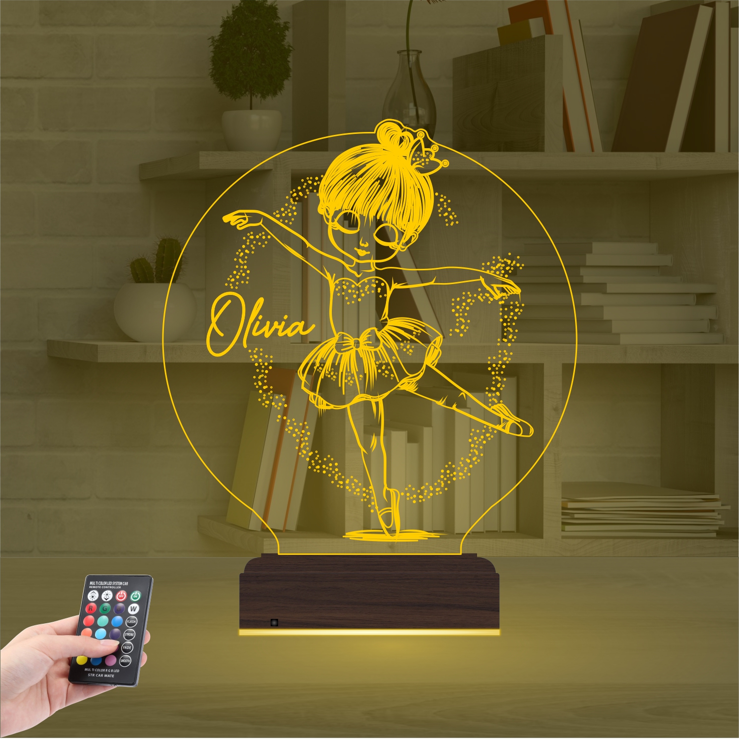 Именной подарок: 3d светильник "Маленькая балерина" 7