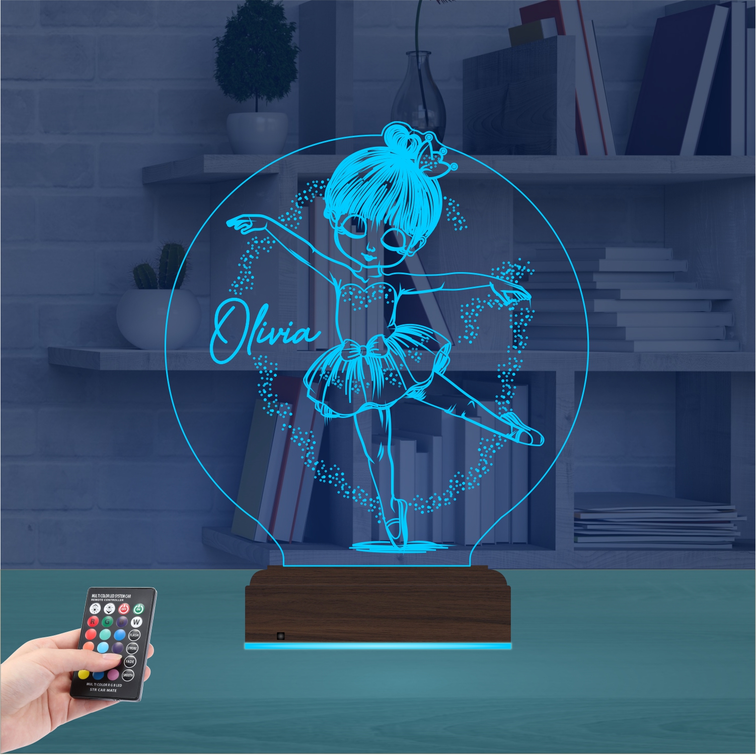 Именной подарок: 3d светильник "Маленькая балерина" 8