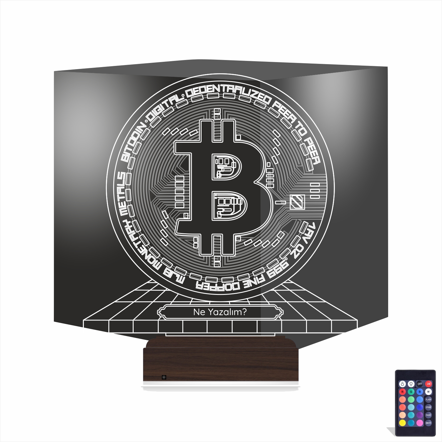 Биткоин — 3D LED Ночник | Подарок мужчине или трейдеру