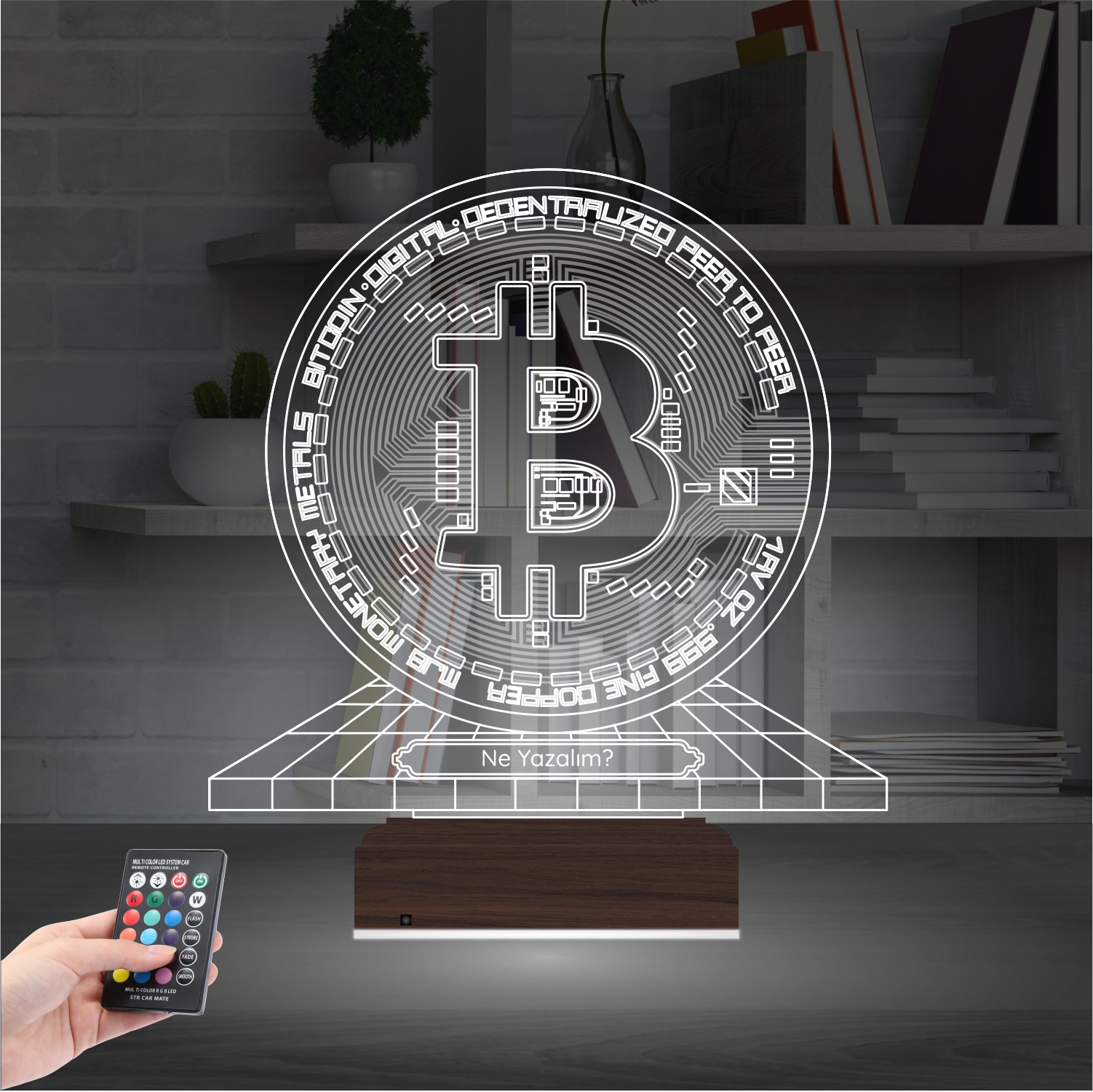 Биткоин — 3D LED Ночник | Подарок мужчине или трейдеру