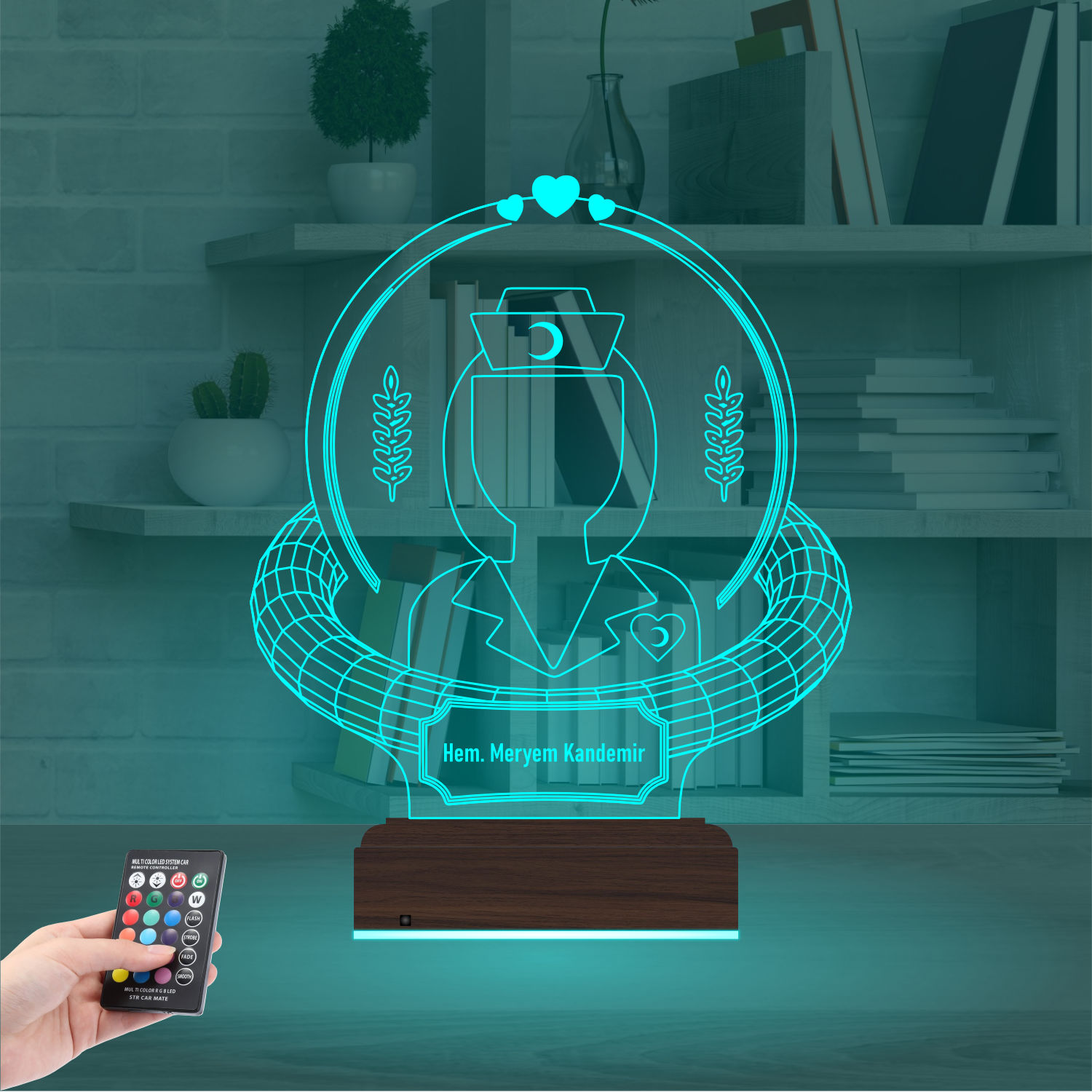 Именной подарок: 3d светильник "Заботливая медсестра" 2