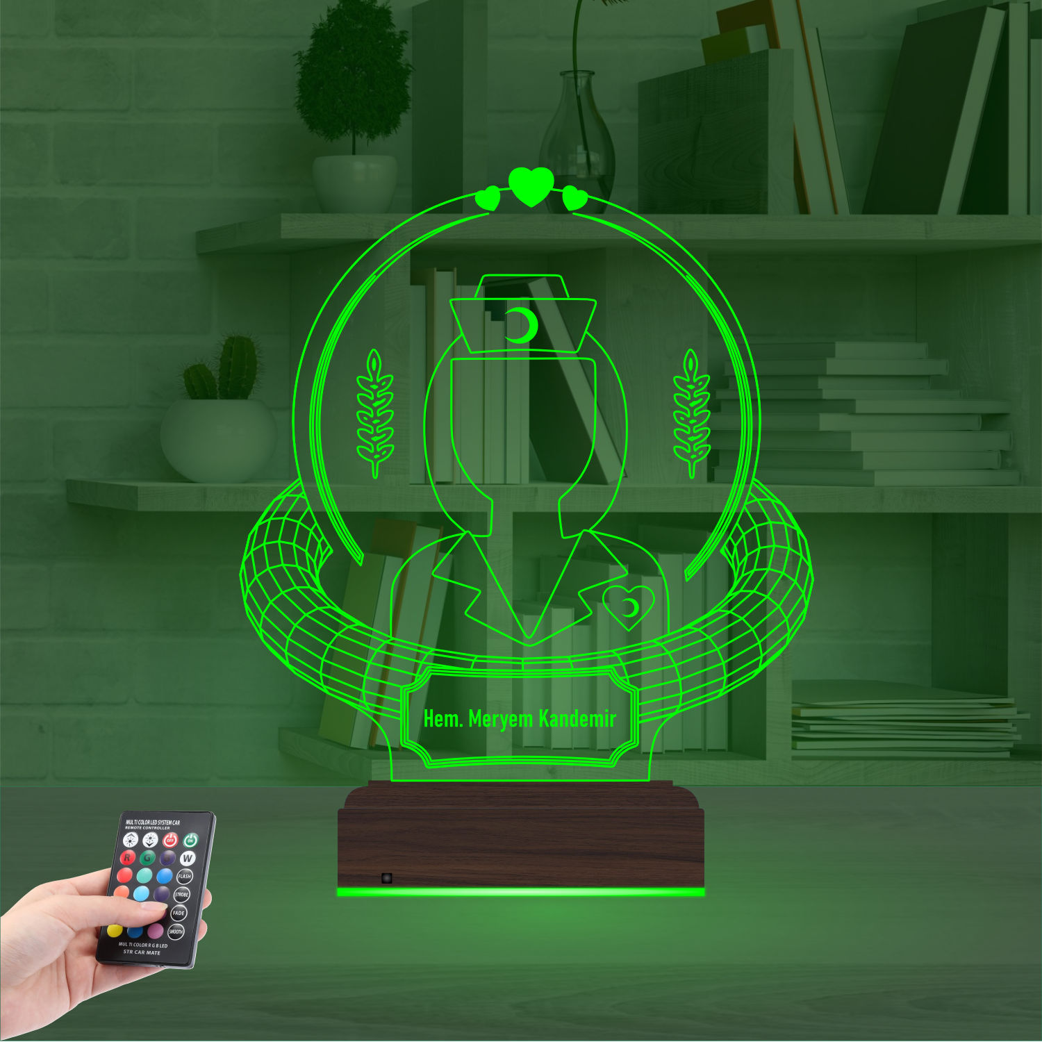 Именной подарок: 3d светильник "Заботливая медсестра" 5