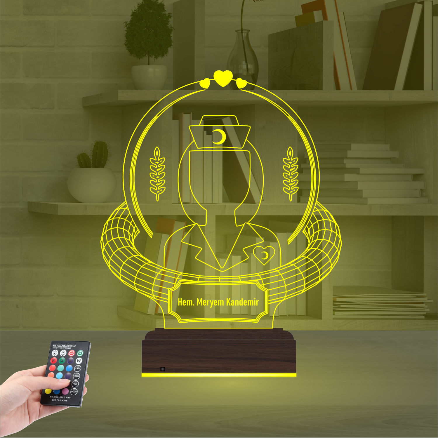 Именной подарок: 3d светильник "Заботливая медсестра" 6