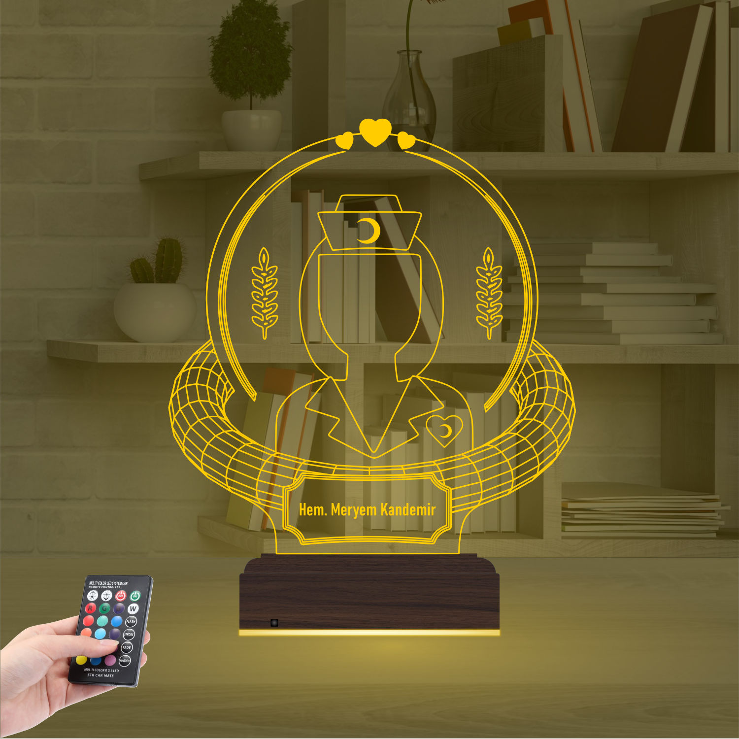 Именной подарок: 3d светильник "Заботливая медсестра" 7