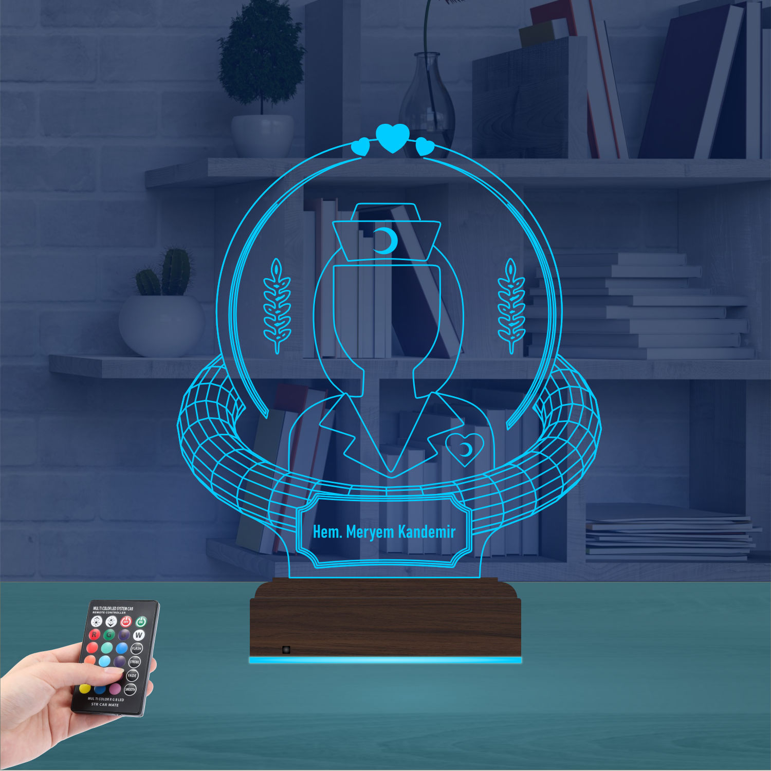 Именной подарок: 3d светильник "Заботливая медсестра" 8