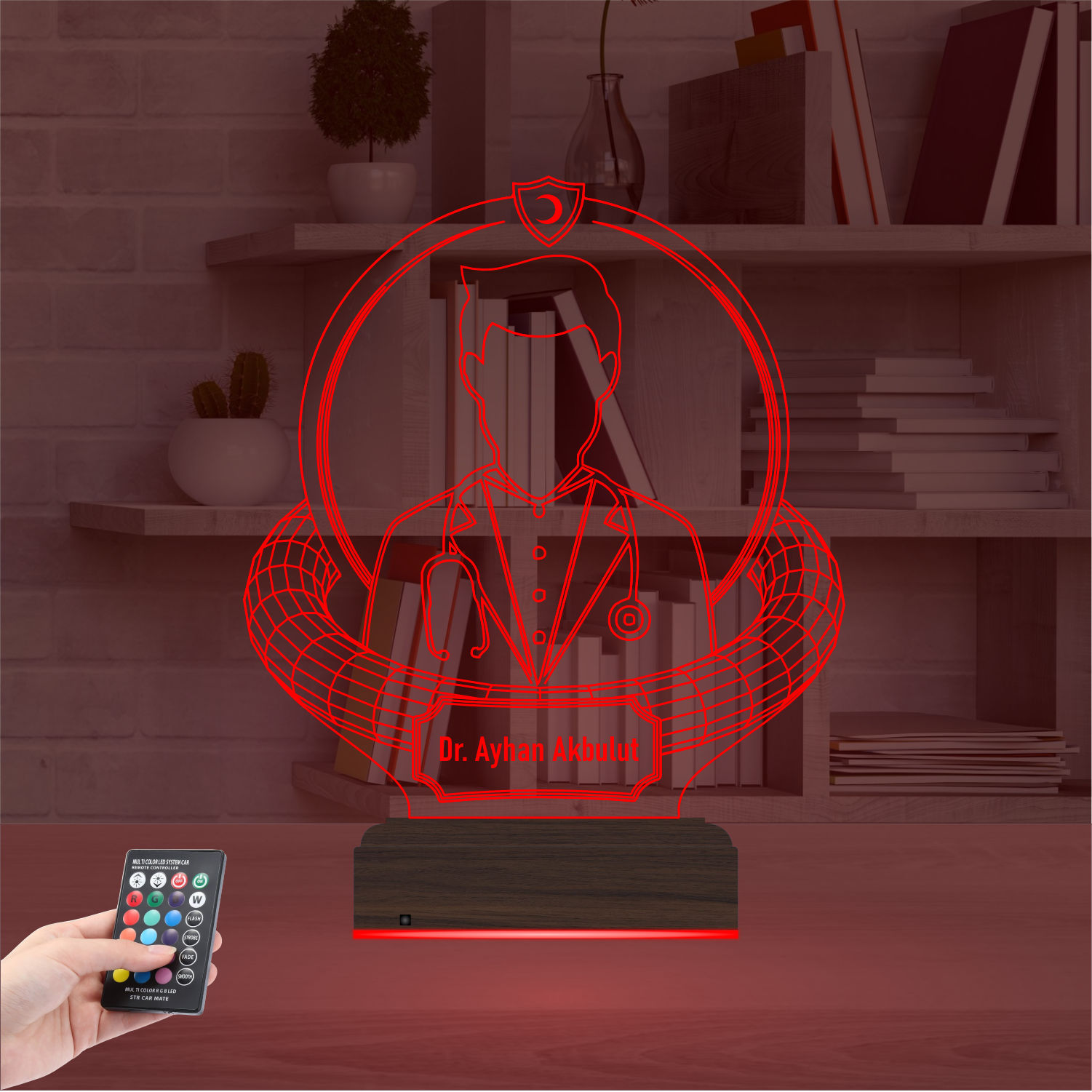 Именной подарок: 3d светильник "Мудрость врача" (Мужской силуэт) 4