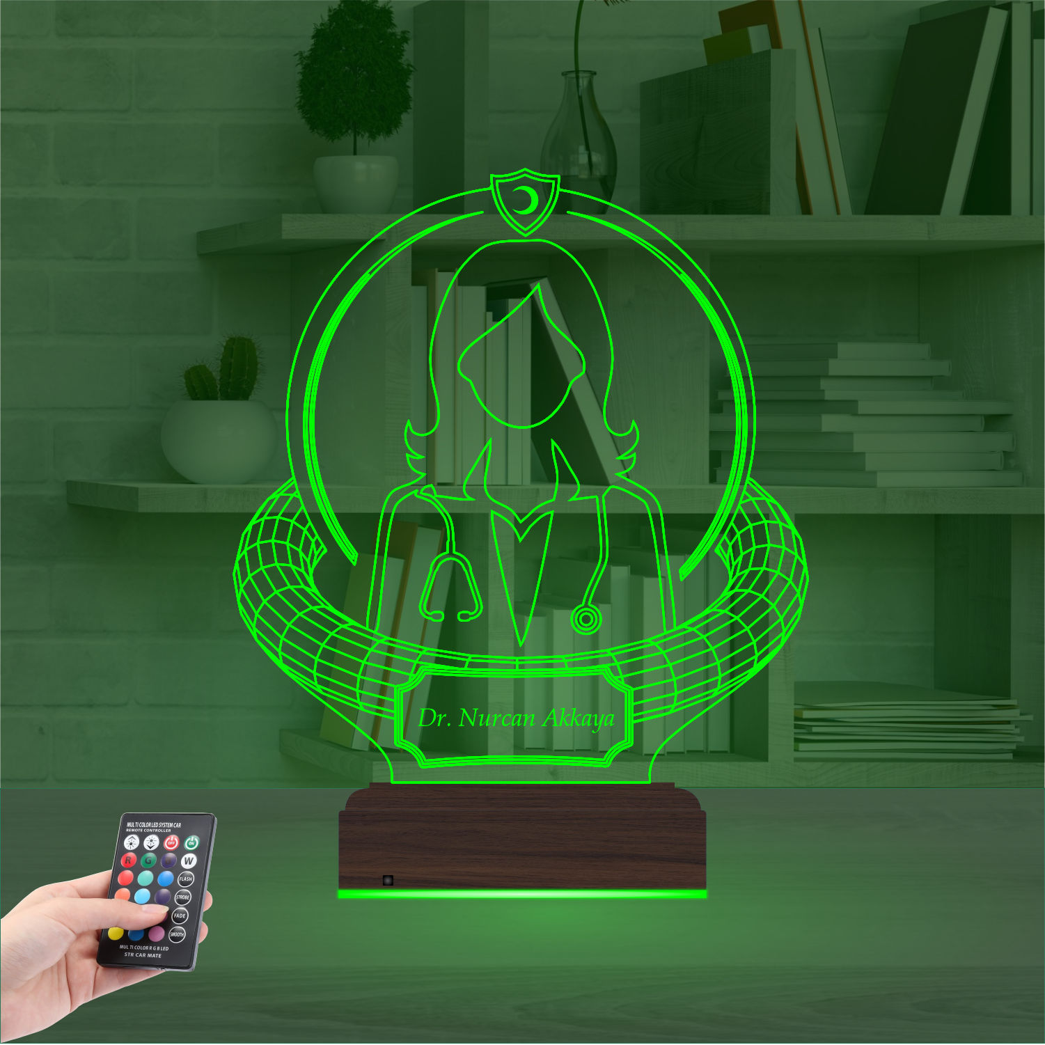 Именной подарок: 3d светильник "Призвание — Врач" (Женский силуэт) 5