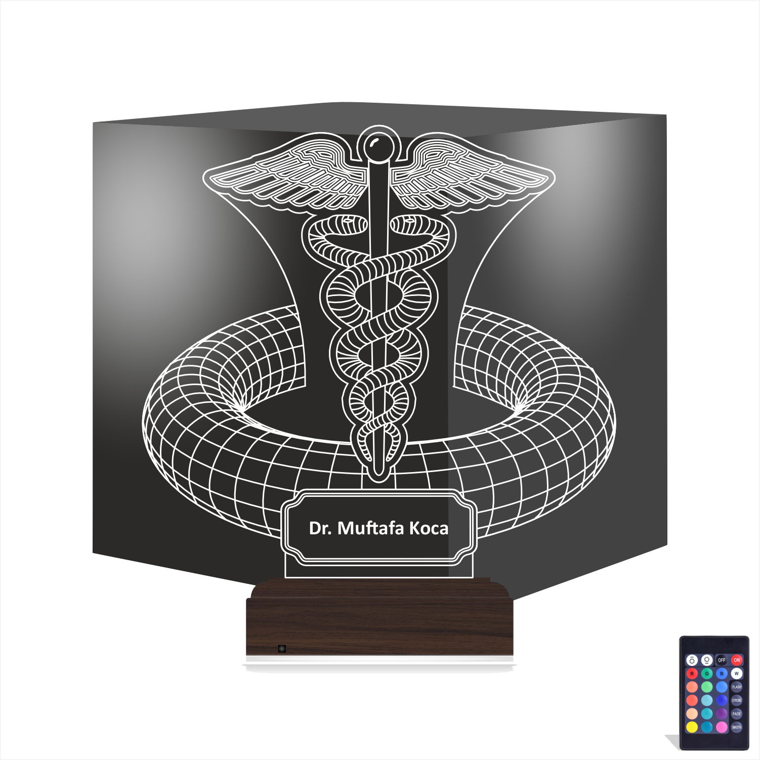 Кадуцей — 3D LED Ночник | Подарок врачу