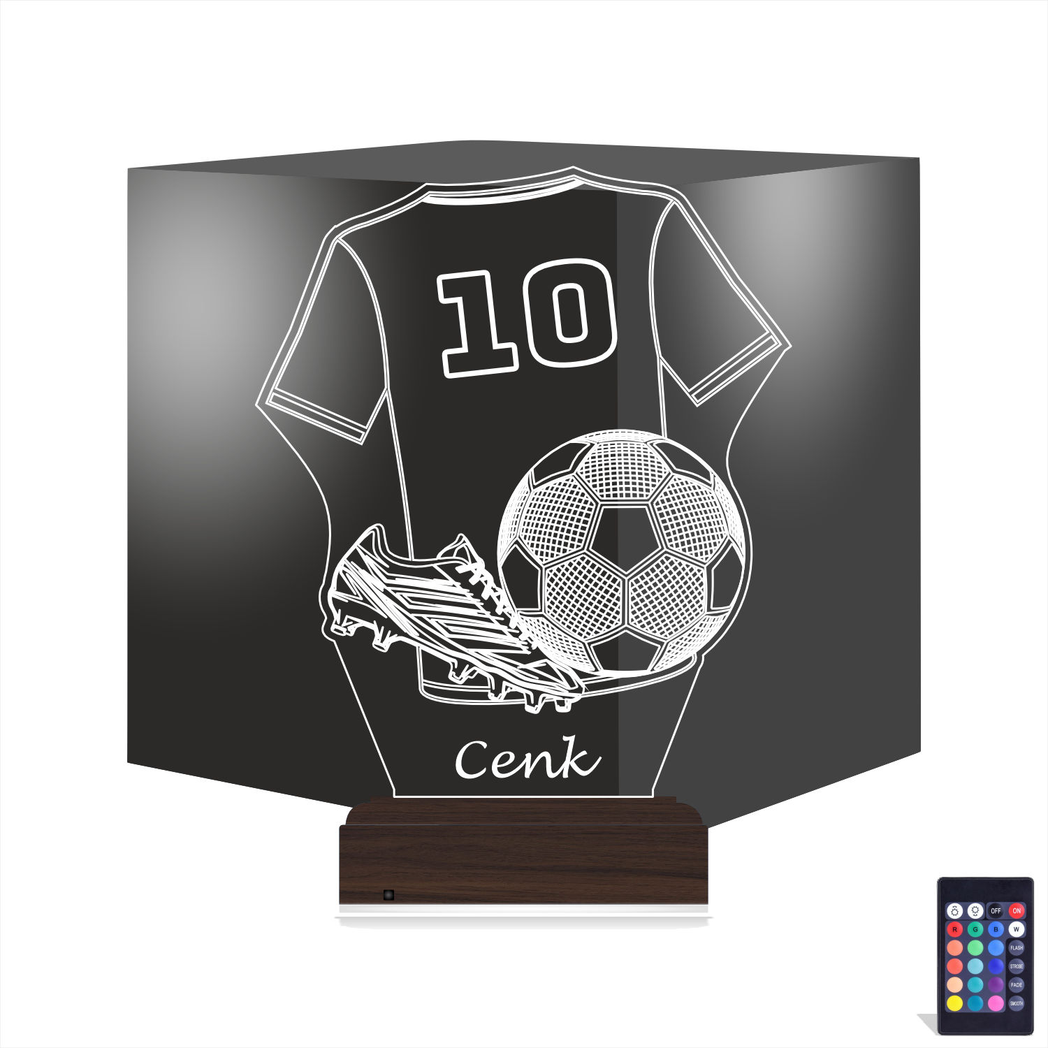 Футбольная форма и мяч — Именной 3D LED Ночник | Подарок сыну