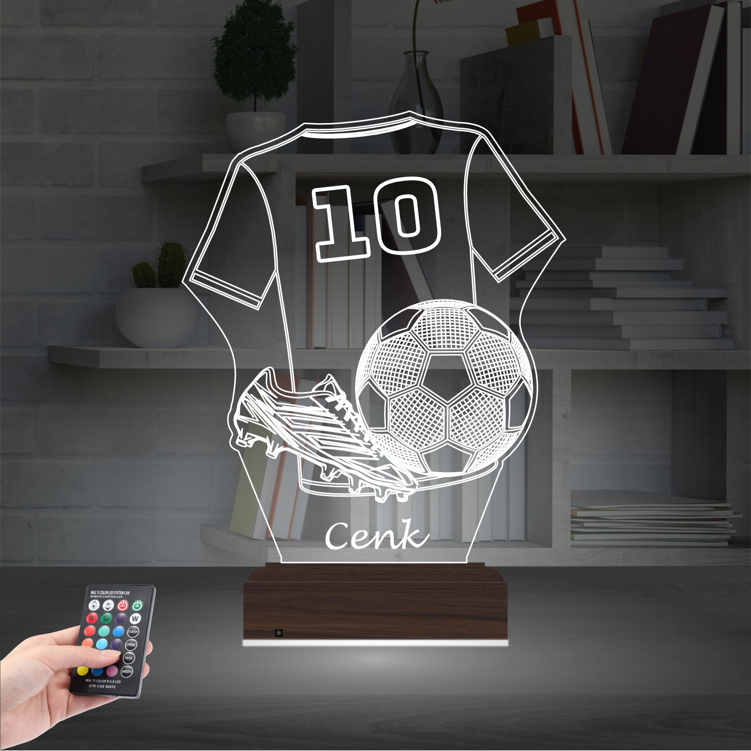 Футбольная форма и мяч — Именной 3D LED Ночник | Подарок сыну