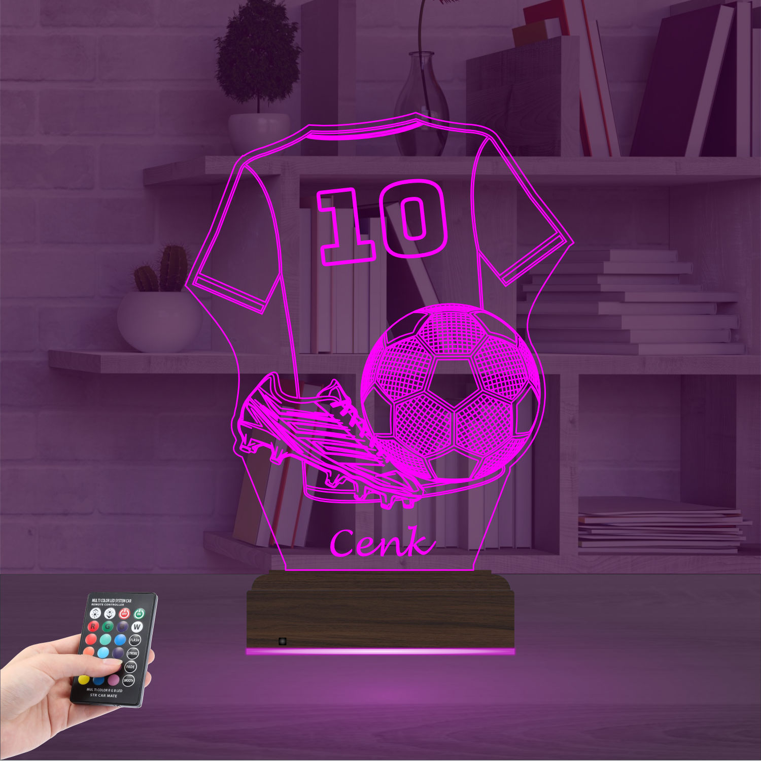 Именной подарок: 3d светильник "Футбольная форма и бутсы" 3