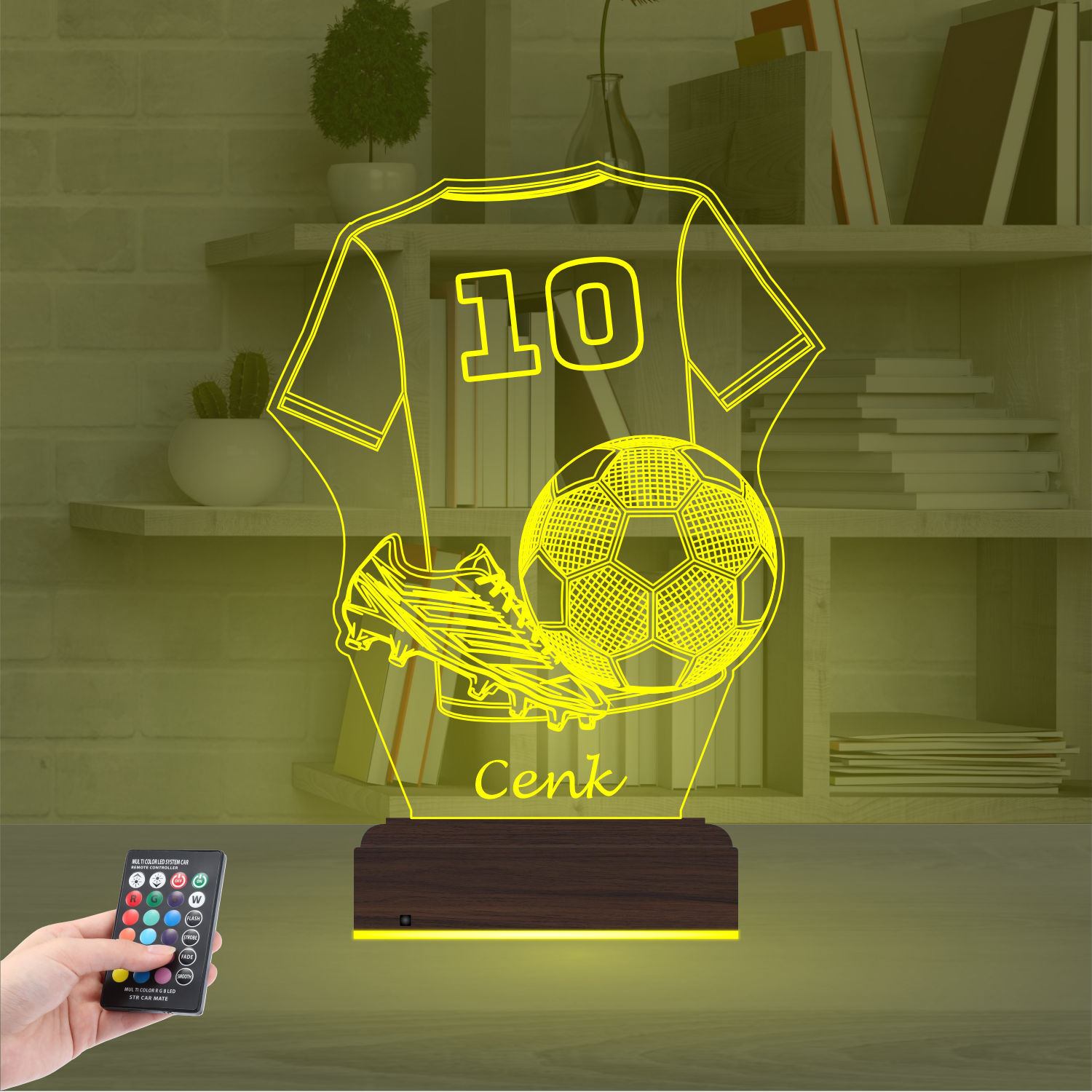 Именной подарок: 3d светильник "Футбольная форма и бутсы" 6