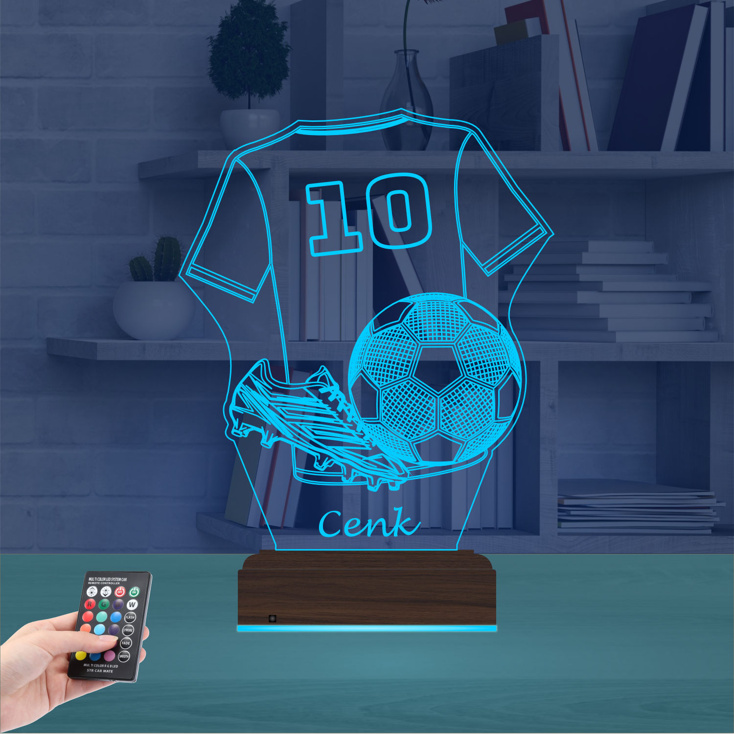 Именной подарок: 3d светильник "Футбольная форма и бутсы" 8