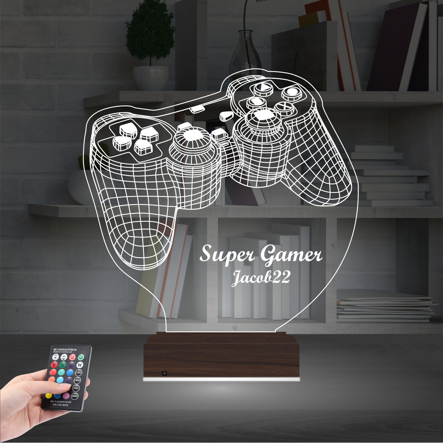 Геймпад 3D Ночник с именем