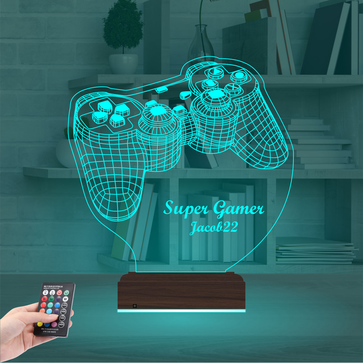 Именной подарок: 3d светильник "Джойстик геймера" 2