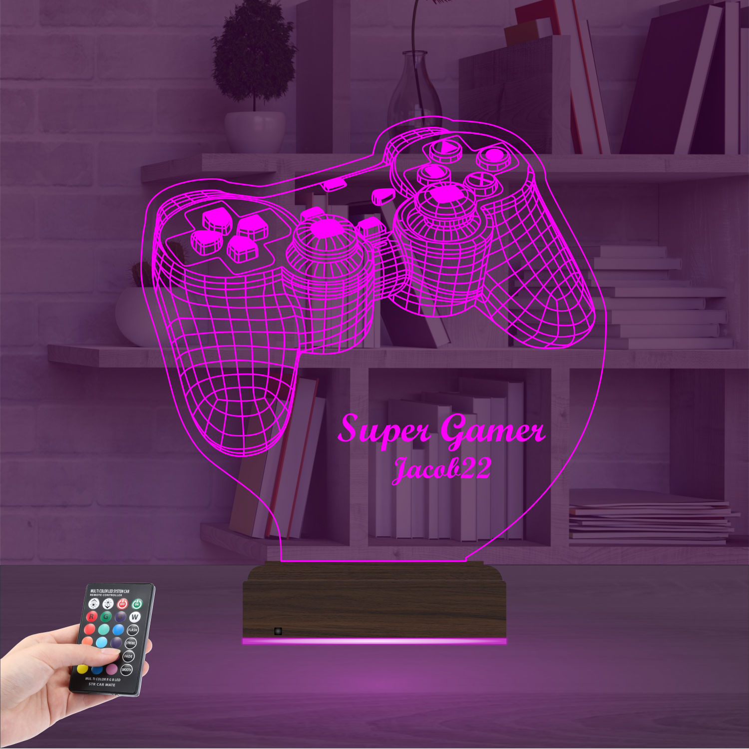Именной подарок: 3d светильник "Джойстик геймера" 3
