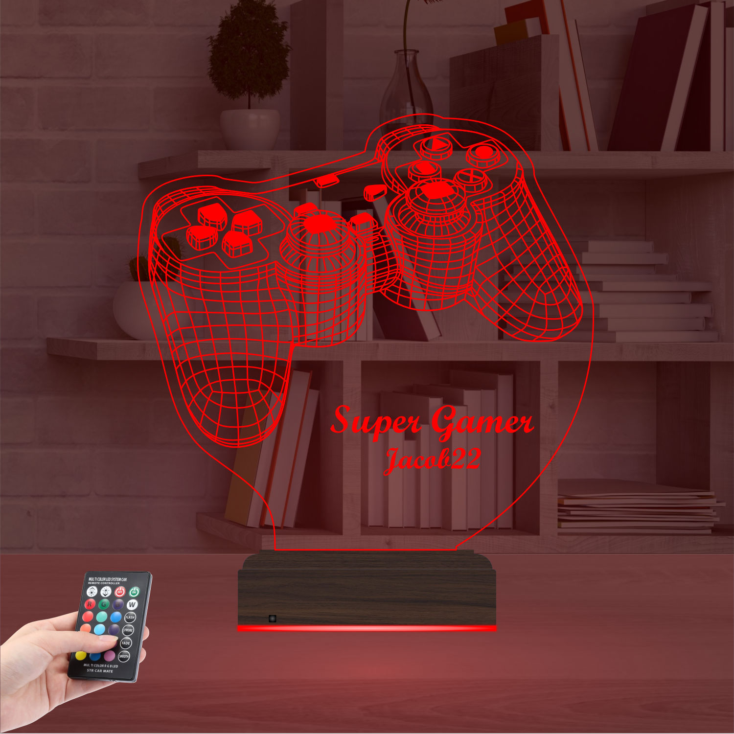 Именной подарок: 3d светильник "Джойстик геймера" 4