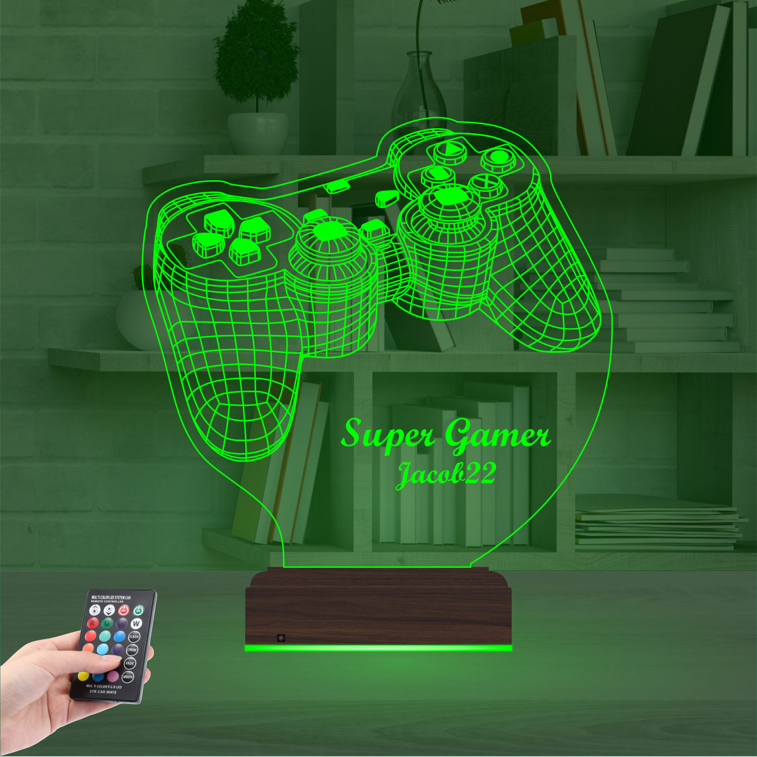 Именной подарок: 3d светильник "Джойстик геймера" 5