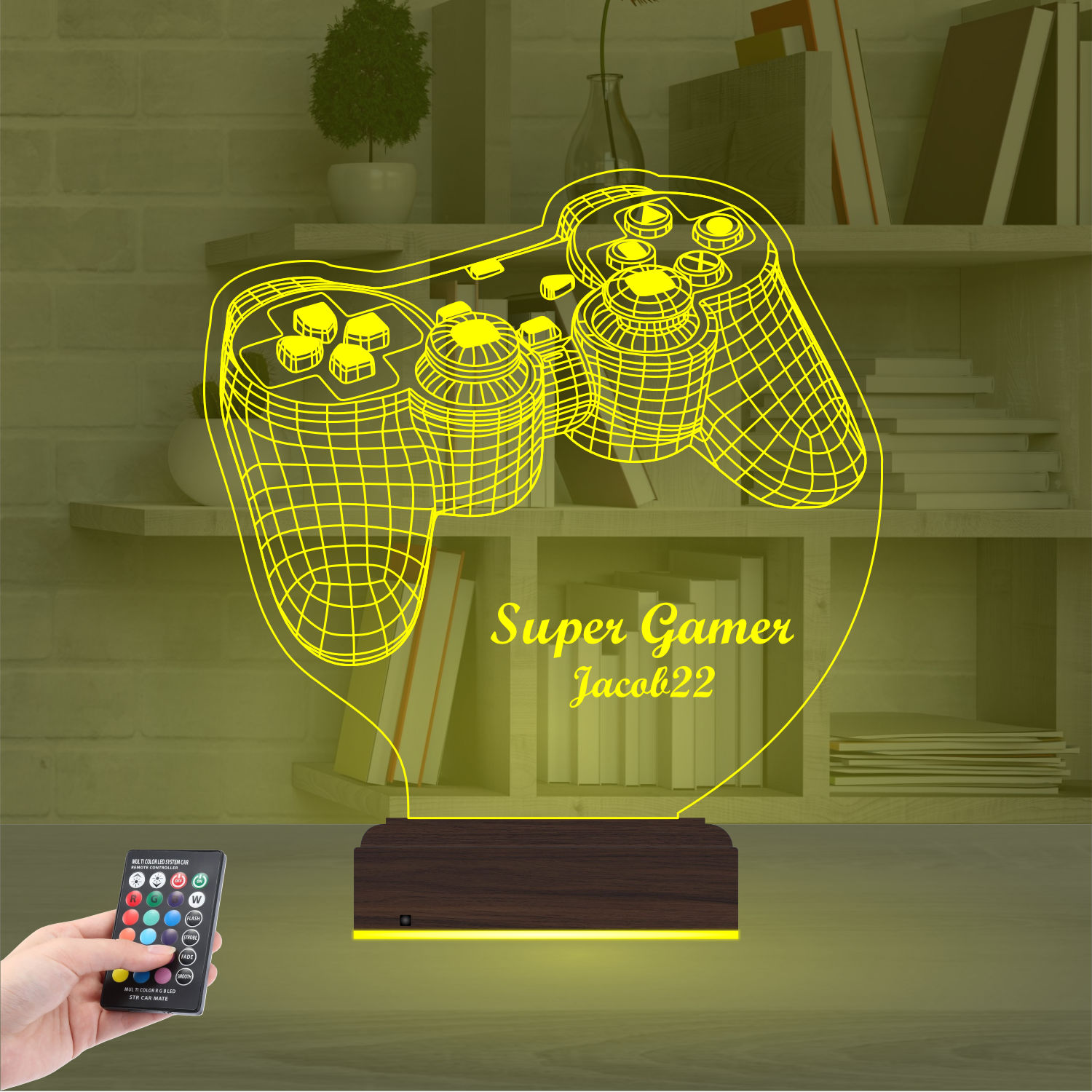 Именной подарок: 3d светильник "Джойстик геймера" 6