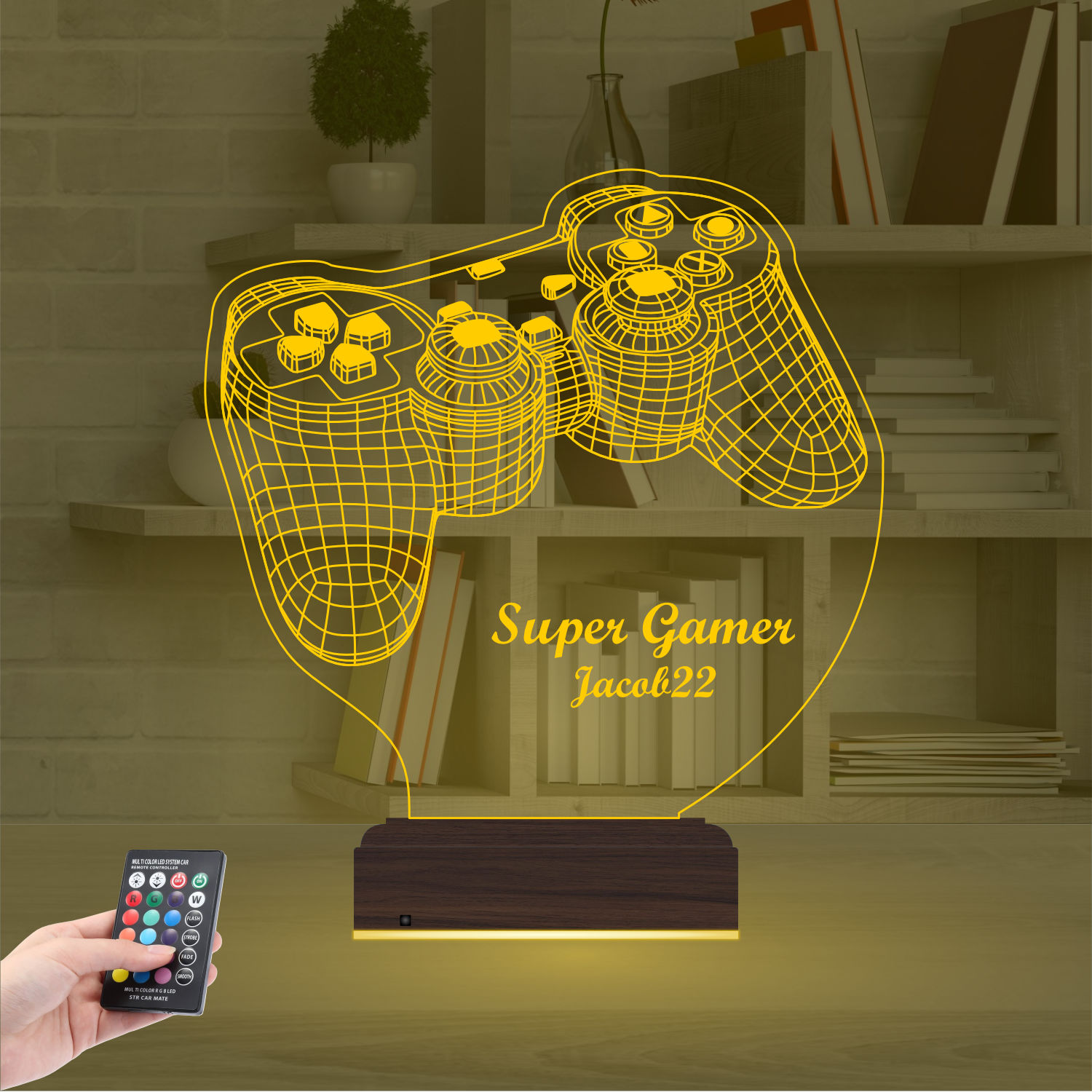 Именной подарок: 3d светильник "Джойстик геймера" 7