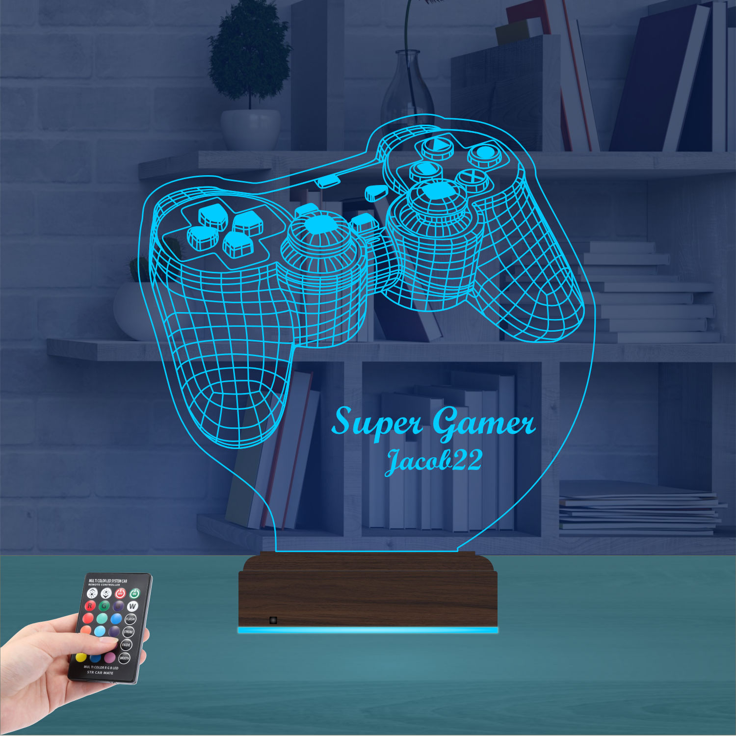 Именной подарок: 3d светильник "Джойстик геймера" 8