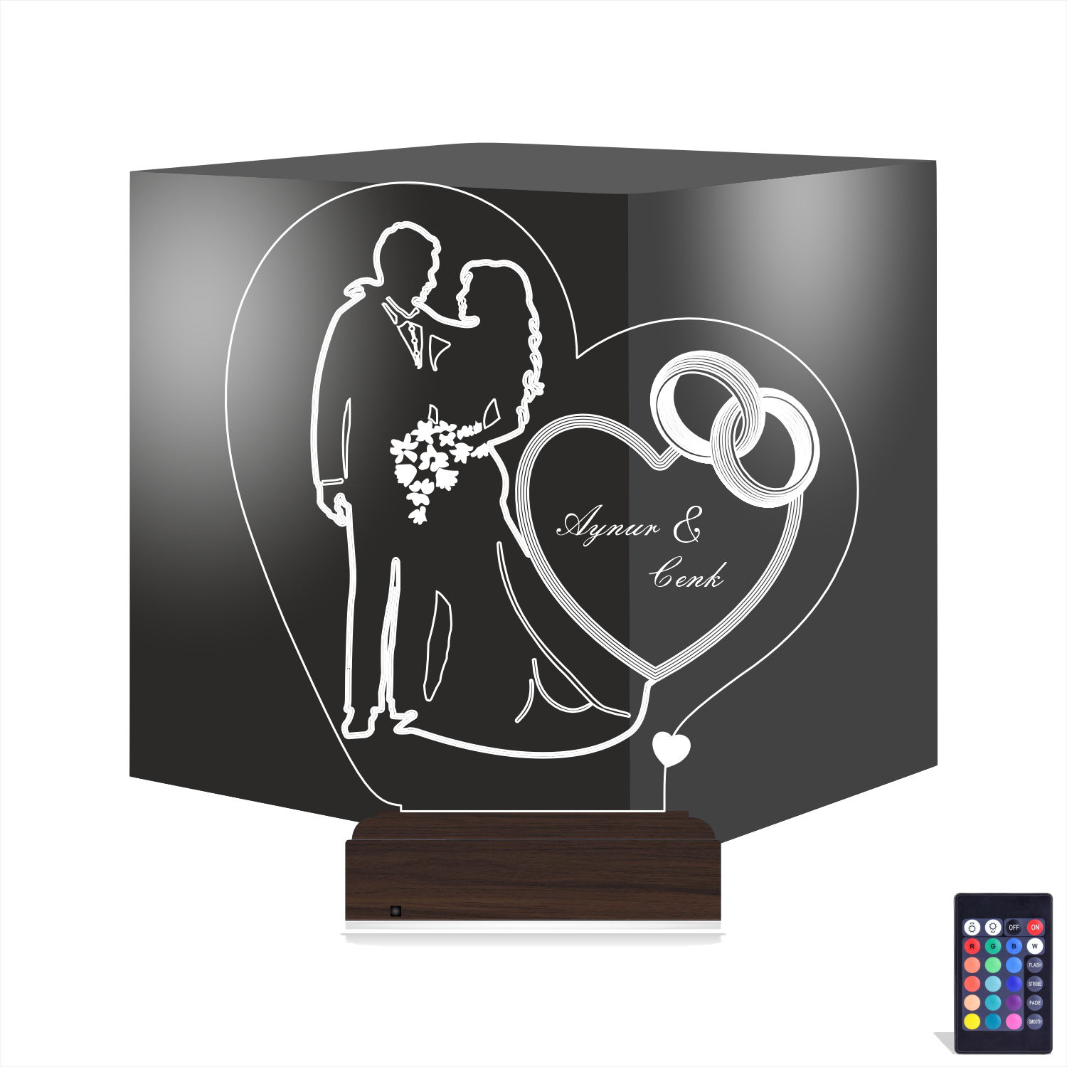Свадебная пара — 3D LED Ночник | Подарок на годовщину