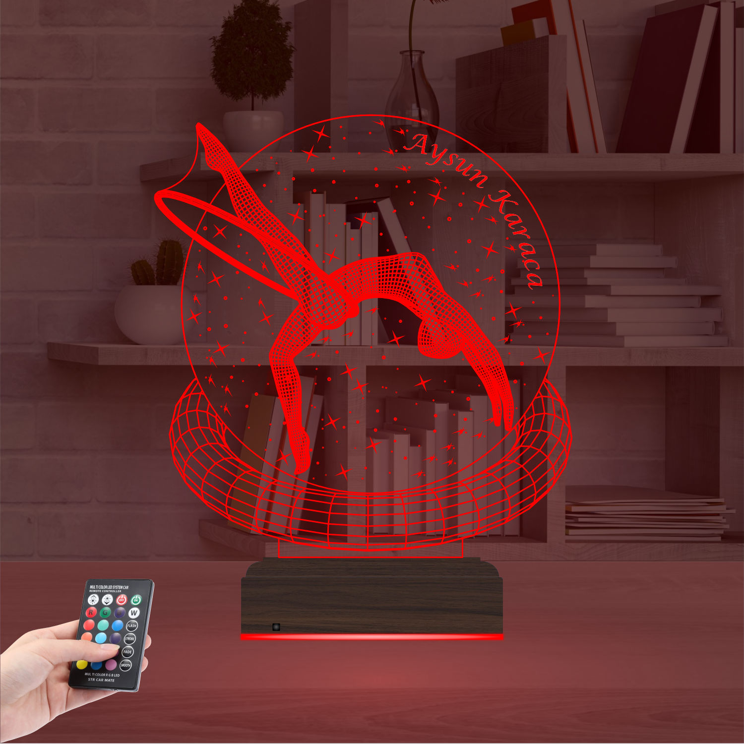 Именной подарок: 3d светильник "Грация гимнастки" (С обручем) 4