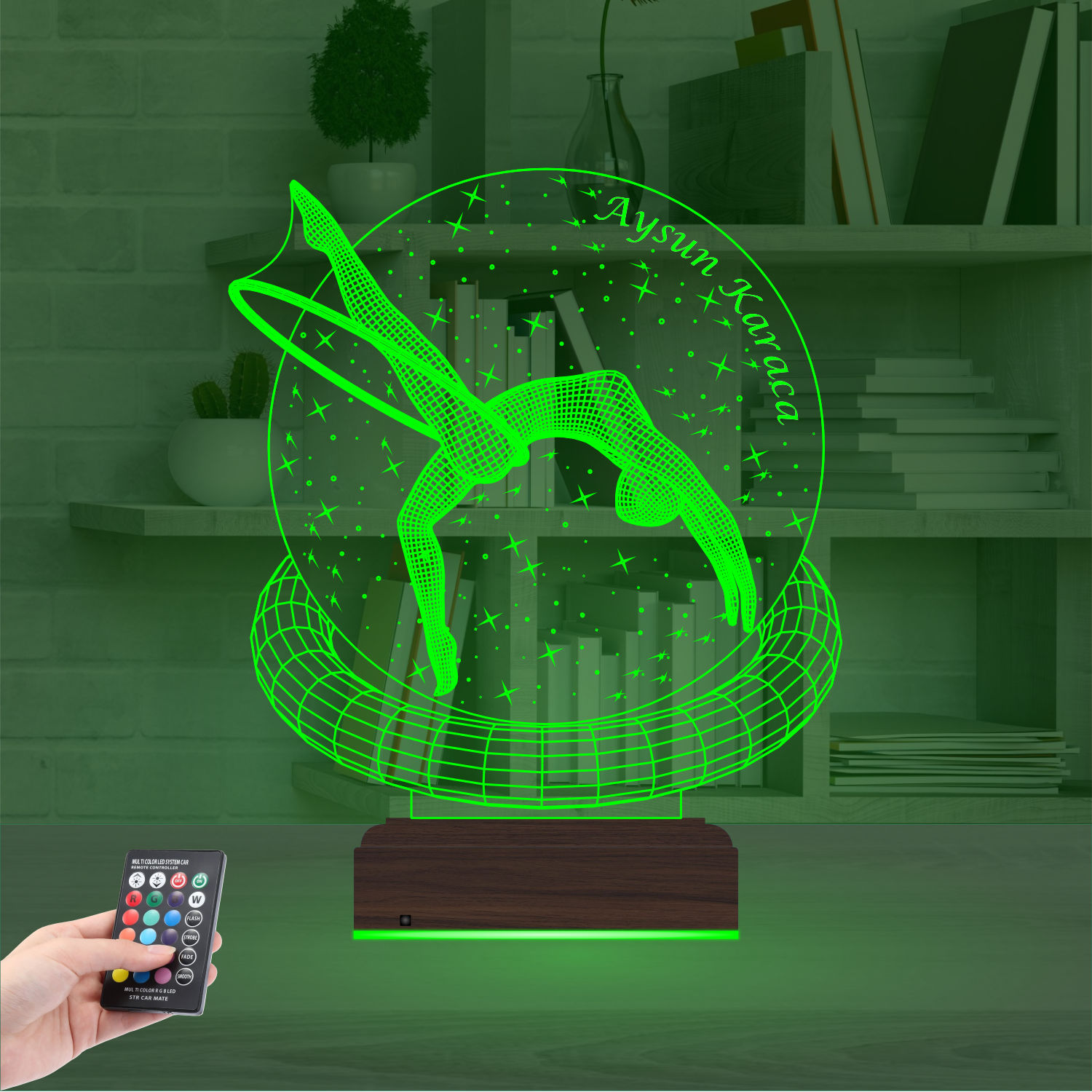 Именной подарок: 3d светильник "Грация гимнастки" (С обручем) 5