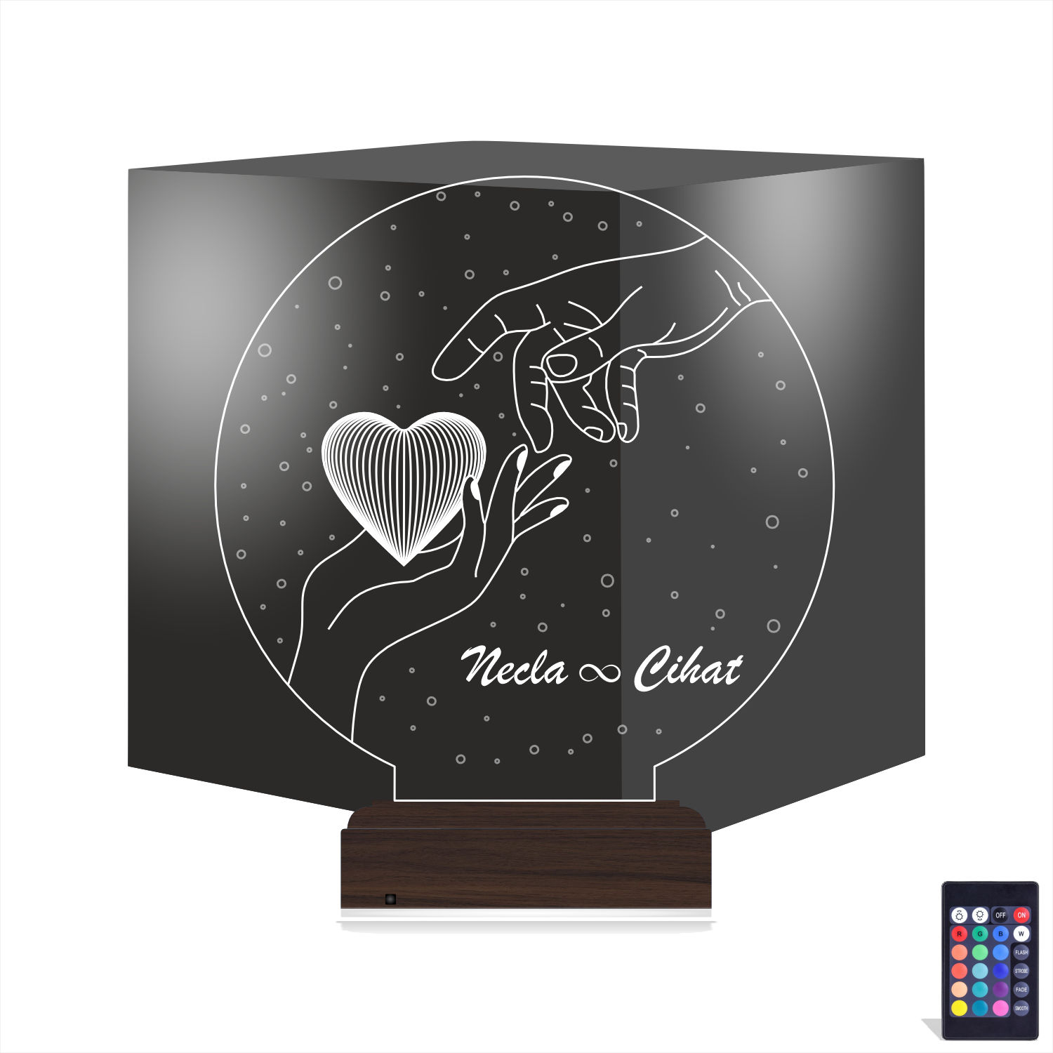 Руки и Сердце — 3D LED Ночник | Подарок влюбленным