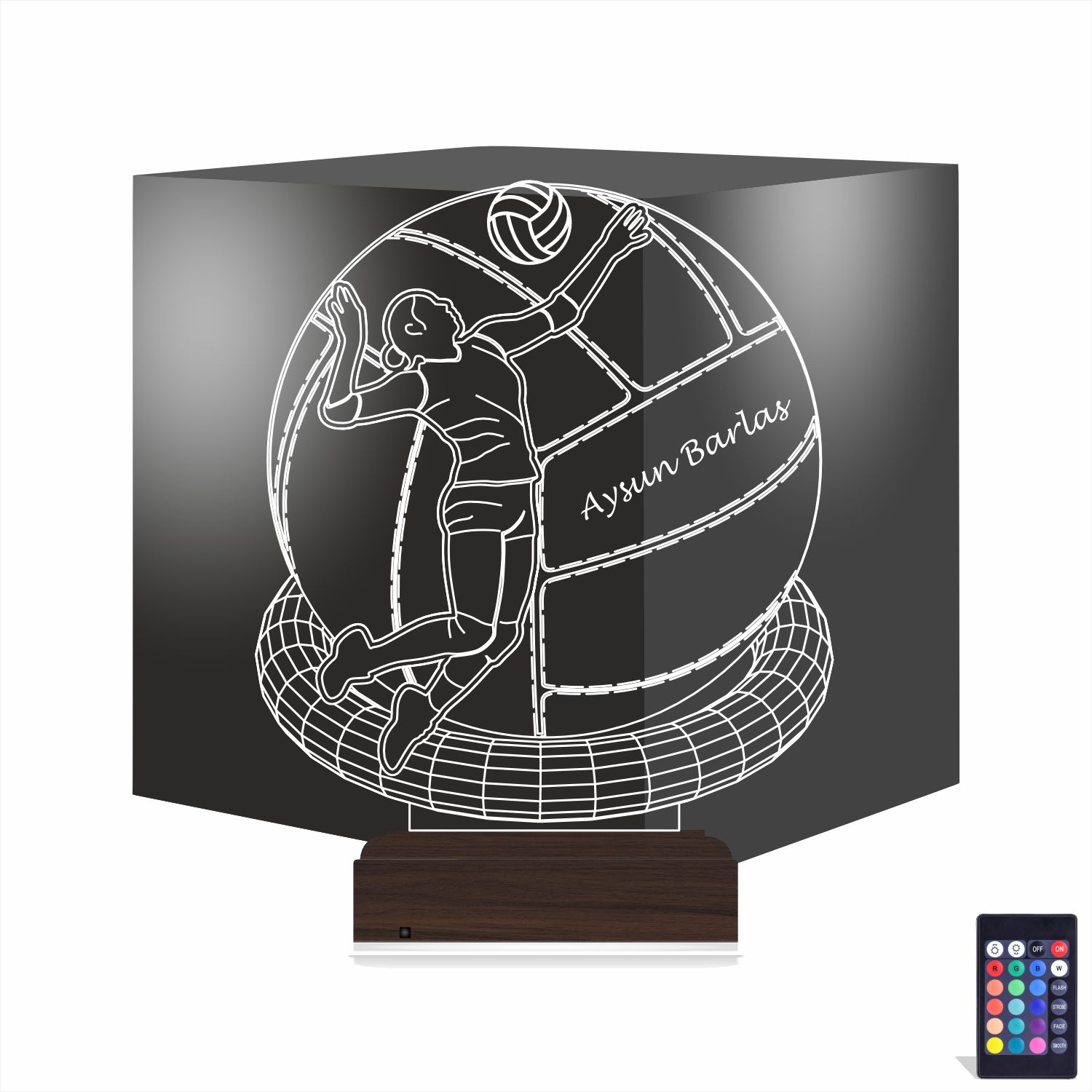 Волейболистка с именем — 3D LED Ночник | Подарок спортсмену