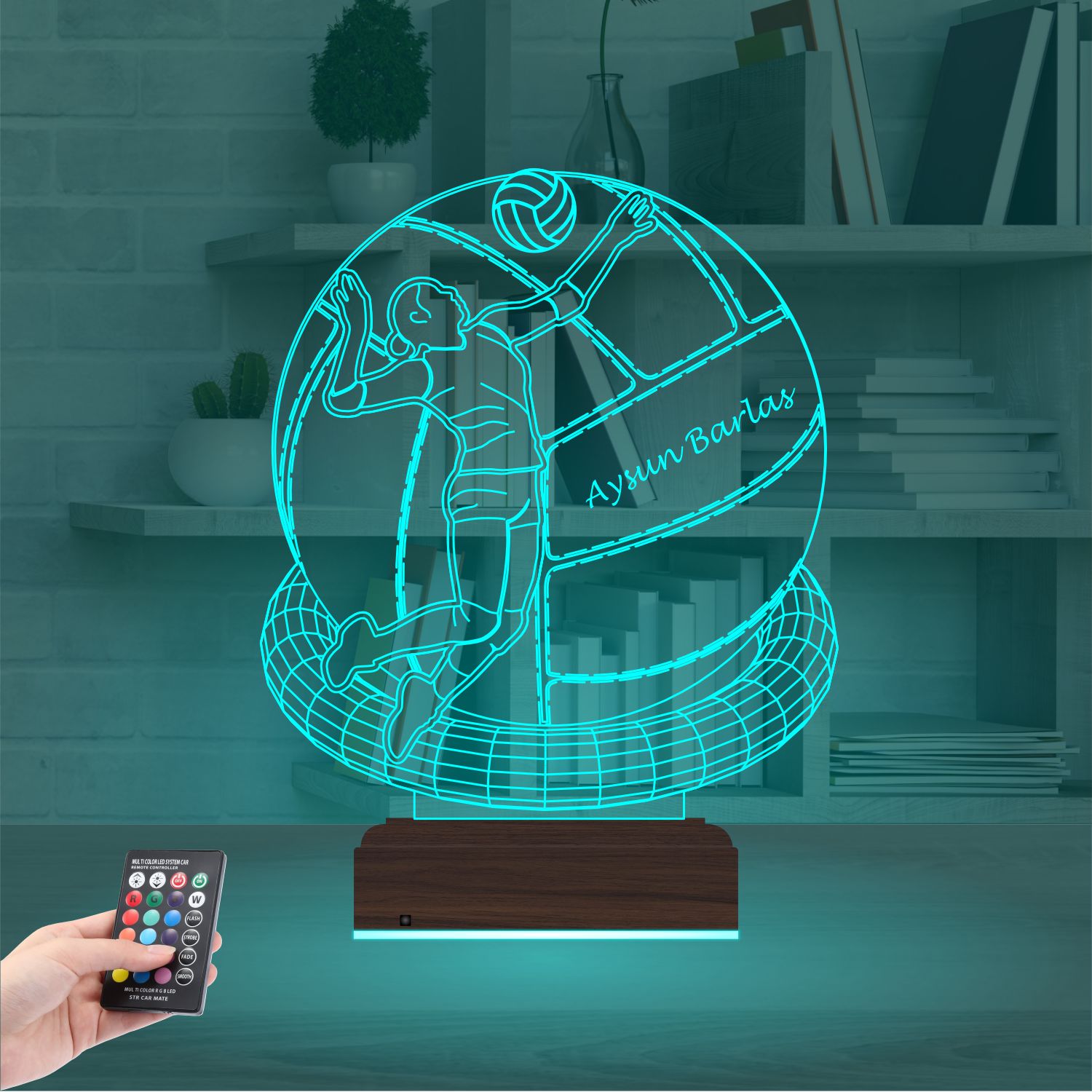 Именной подарок: 3d светильник "Волейбольный триумф" 2