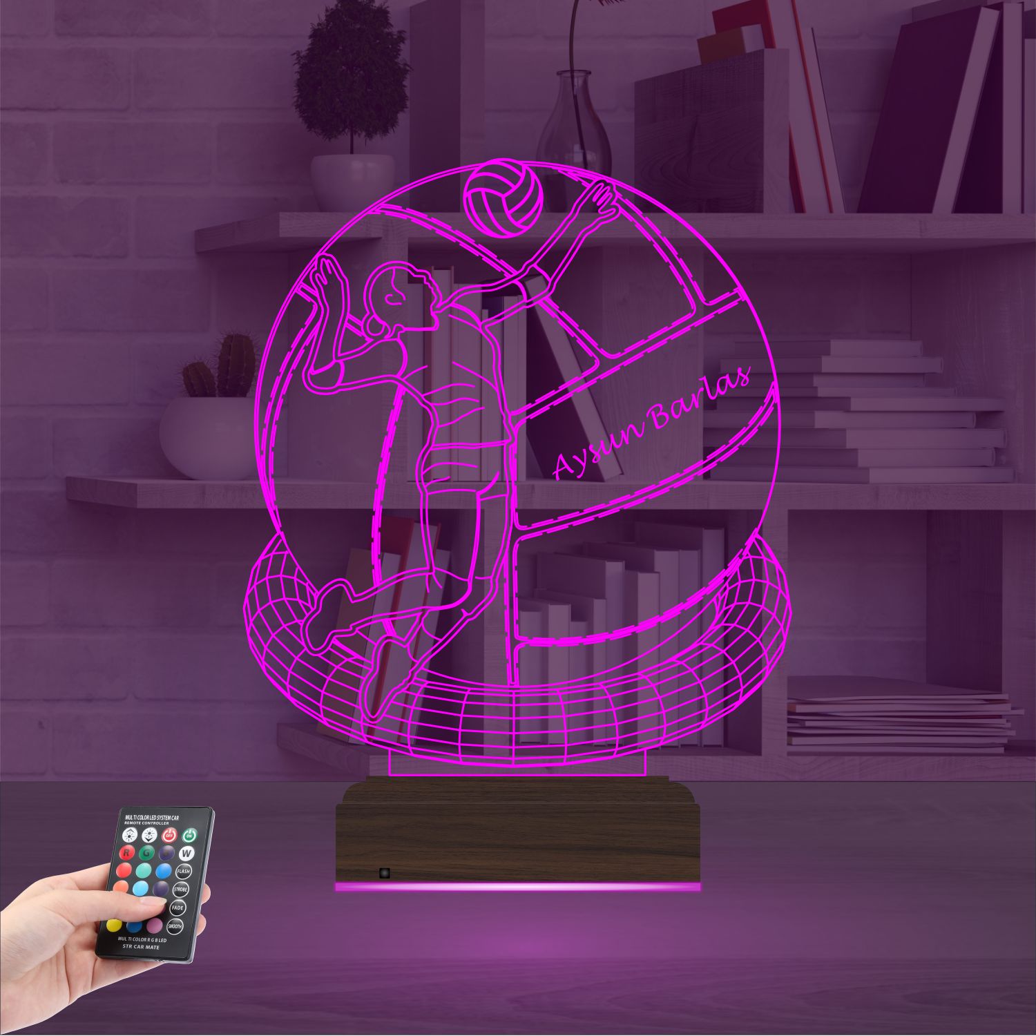 Именной подарок: 3d светильник "Волейбольный триумф" 3