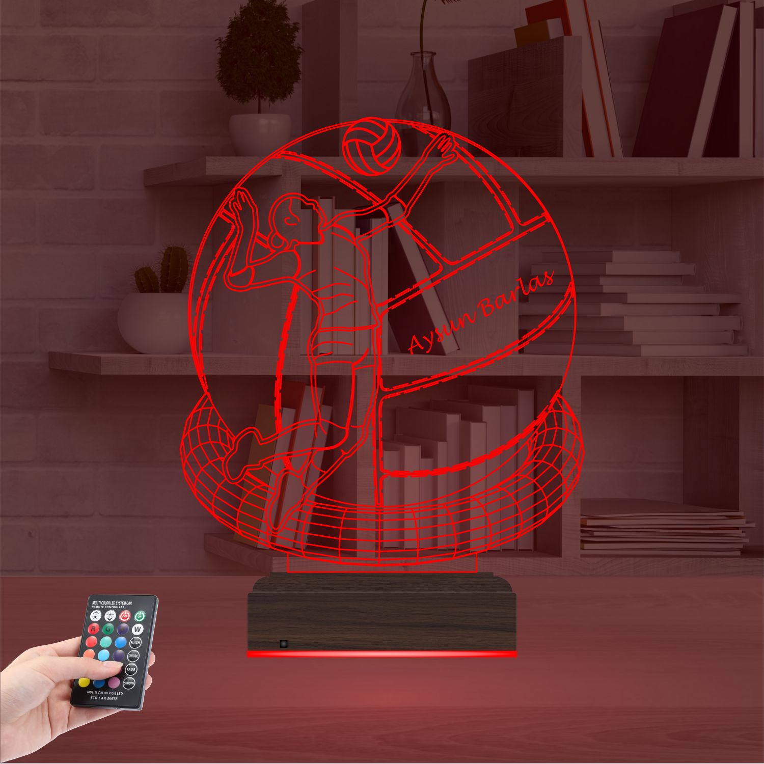 Именной подарок: 3d светильник "Волейбольный триумф" 4