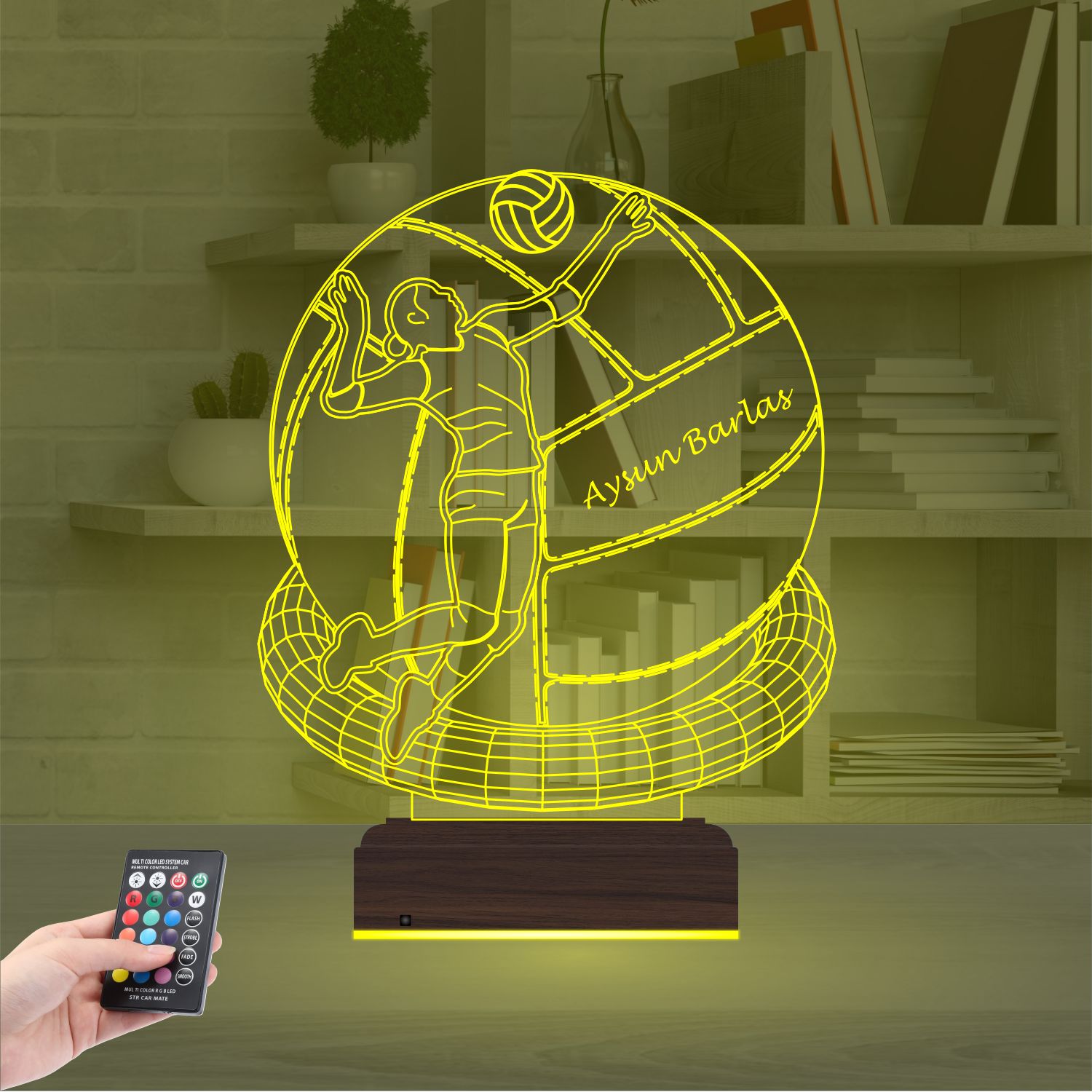 Именной подарок: 3d светильник "Волейбольный триумф" 6