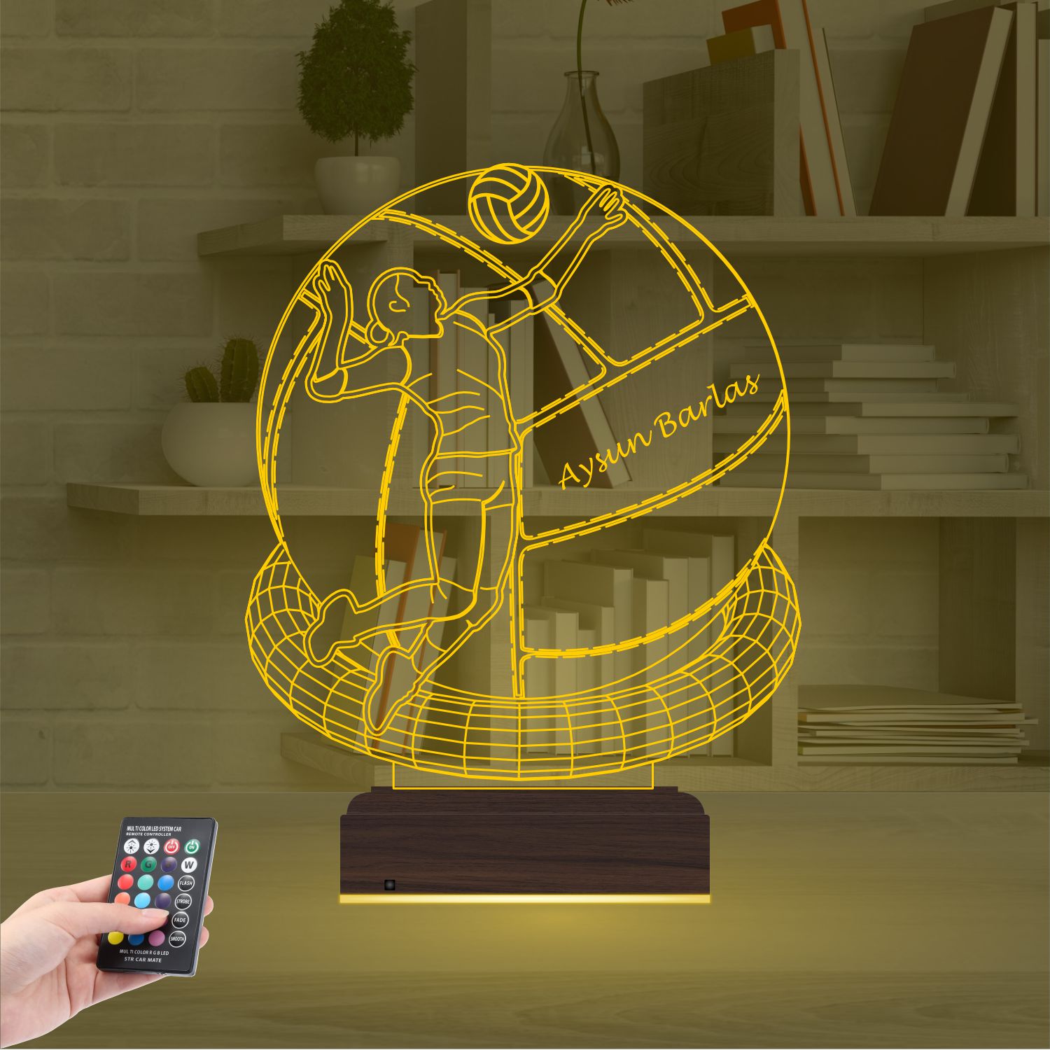 Именной подарок: 3d светильник "Волейбольный триумф" 7