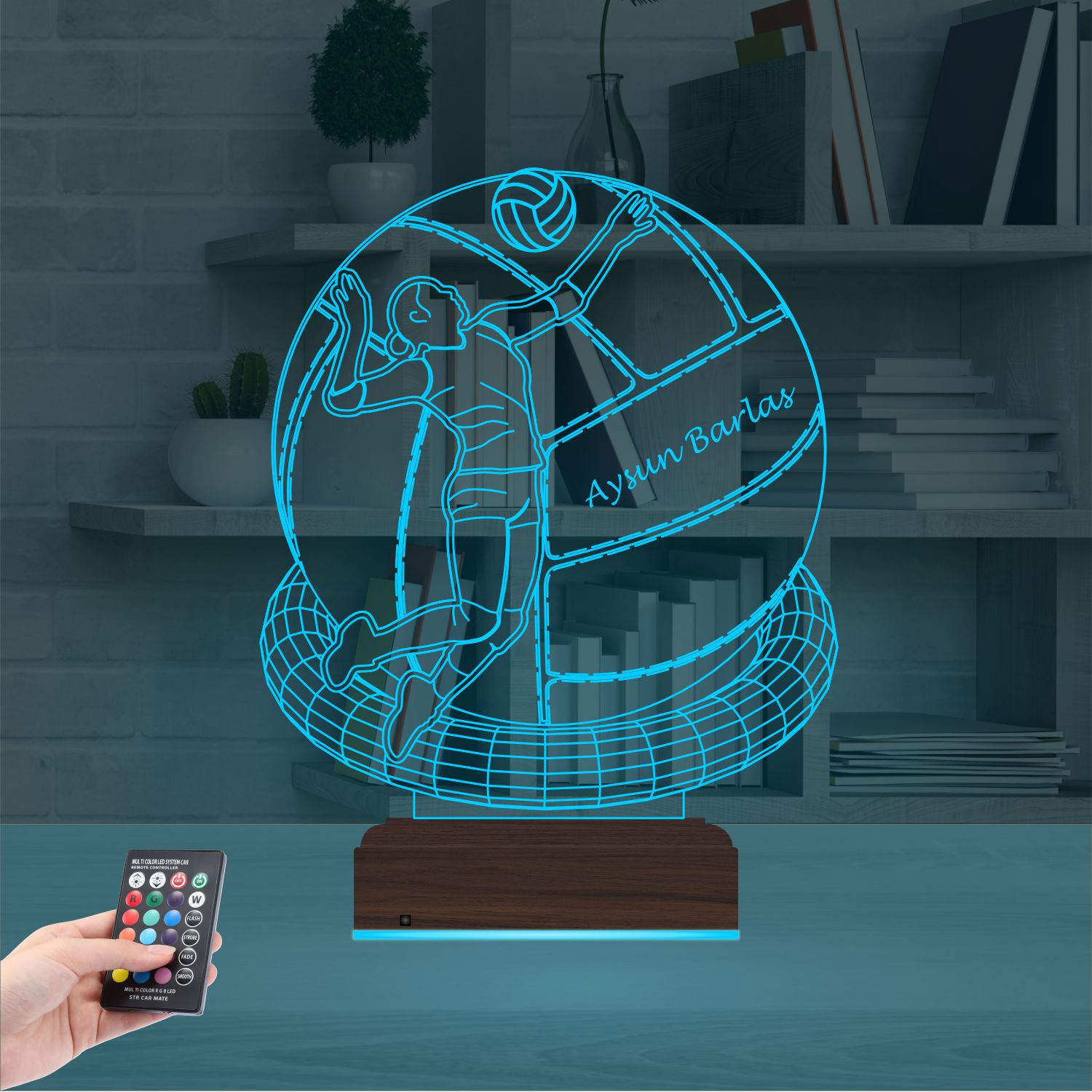 Именной подарок: 3d светильник "Волейбольный триумф" 8