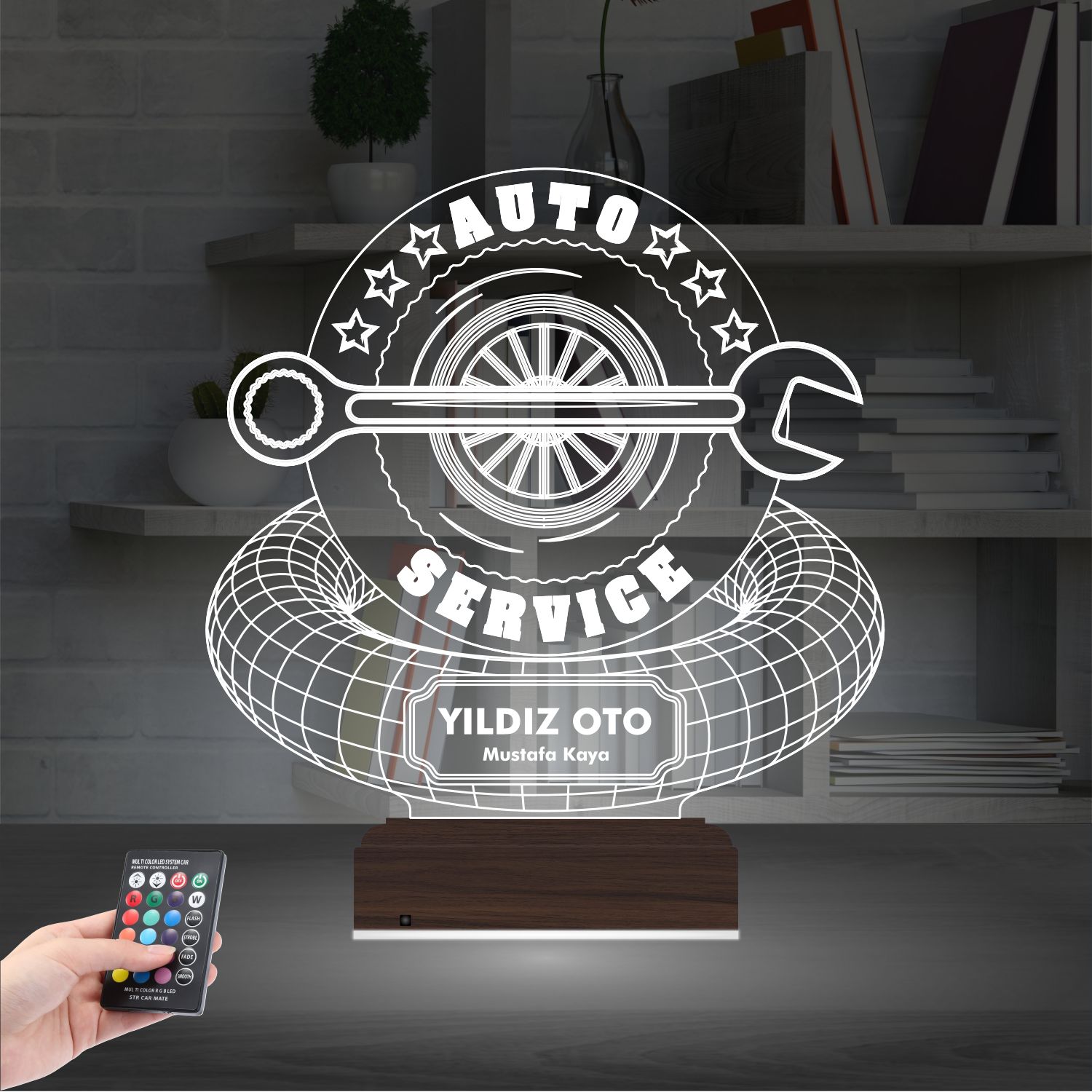 Автосервис — 3D LED Ночник | Подарок мужчине-автомобилисту