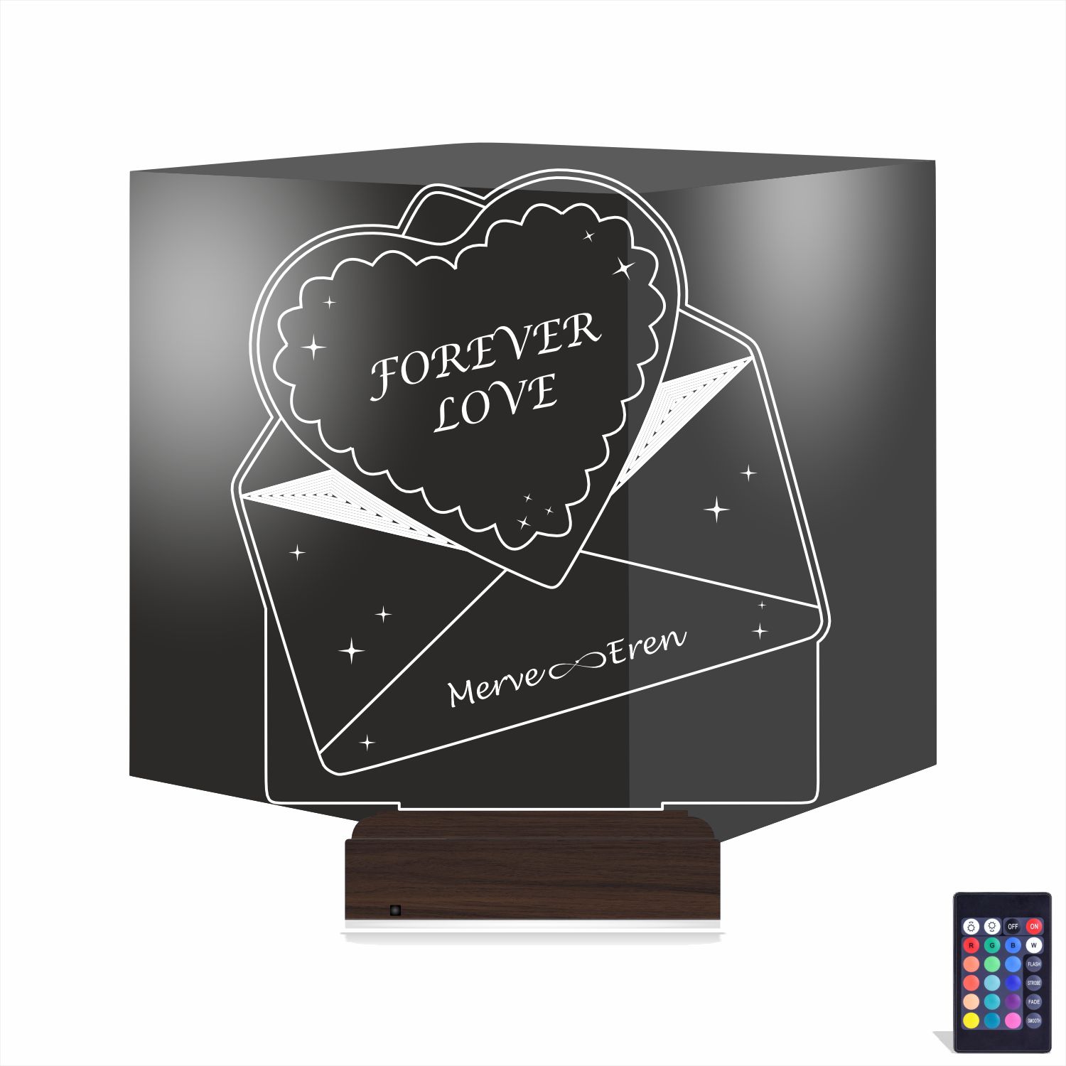 Сердце в конверте — 3D LED Ночник | Подарок любимым